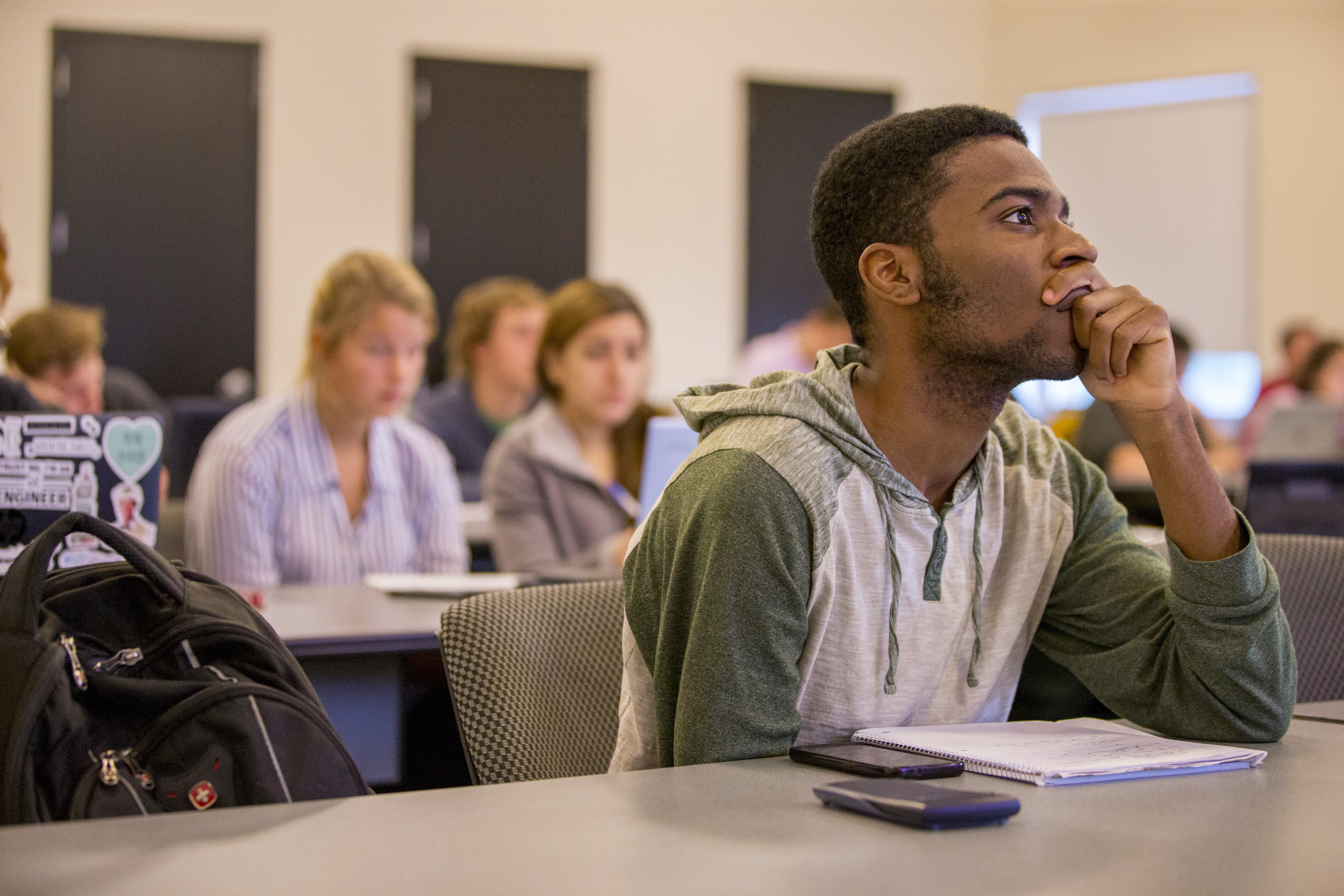 Attentive students in a lecture hall