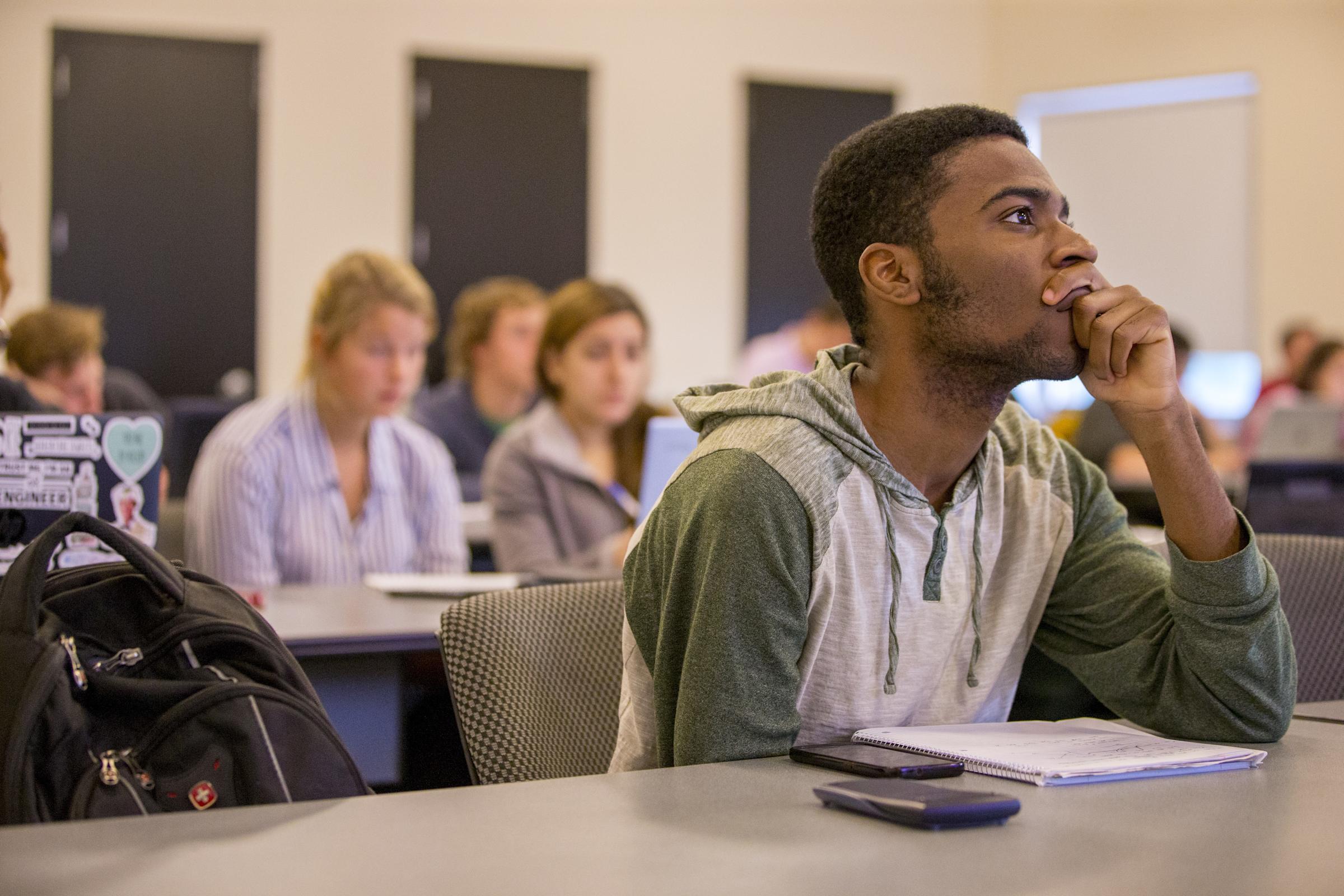 Attentive students in a lecture hall