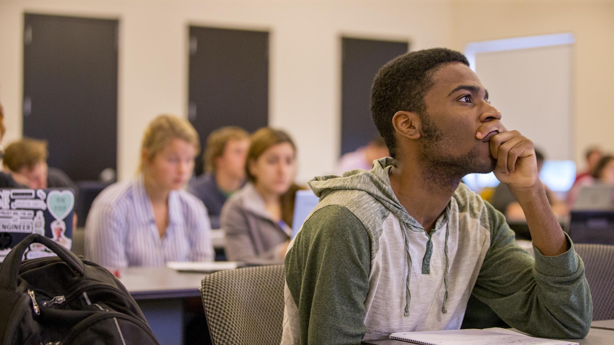 Attentive students in a lecture hall