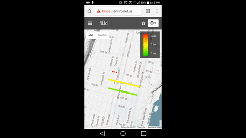 A gif of the app loading data in real time