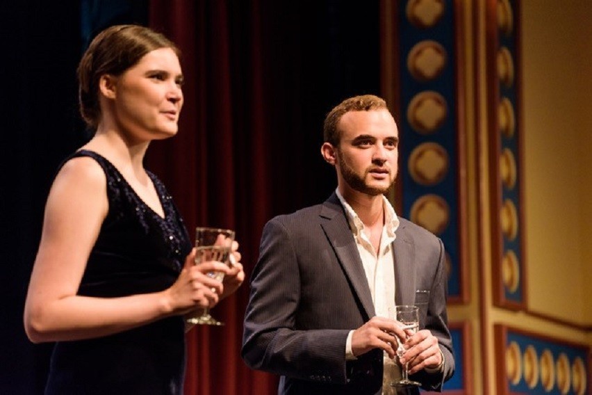 Stevens graduate Sigfried Hache performing a scene on stage