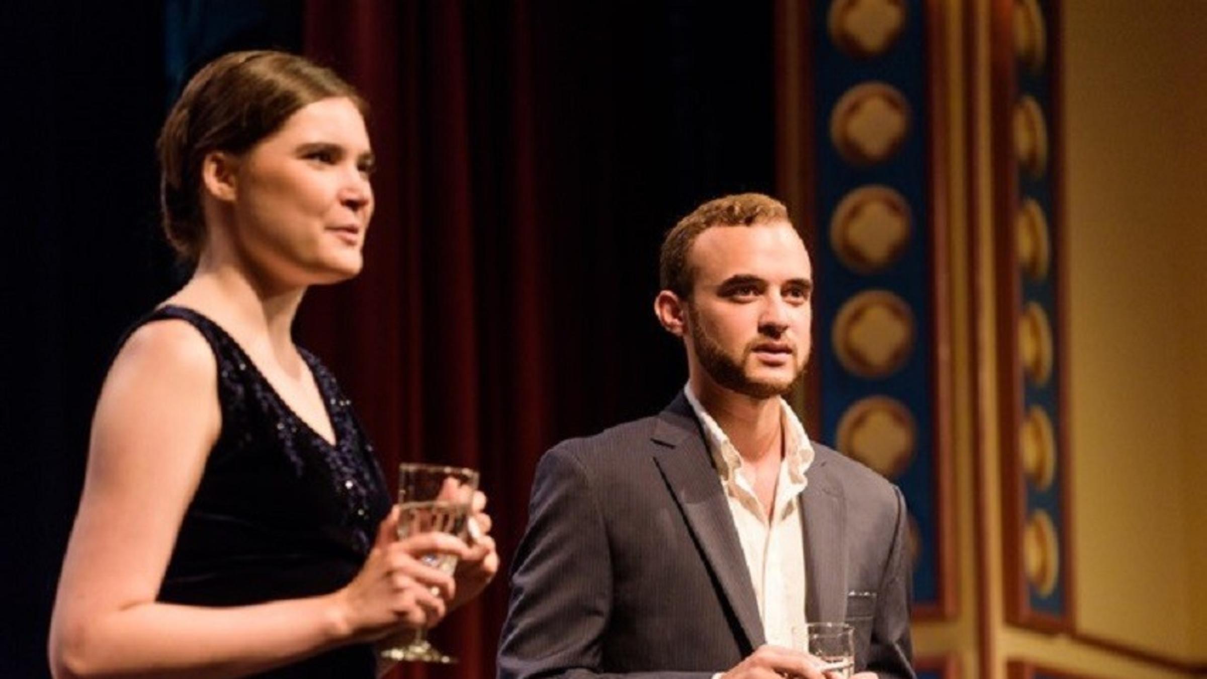 Stevens graduate Sigfried Hache performing a scene on stage