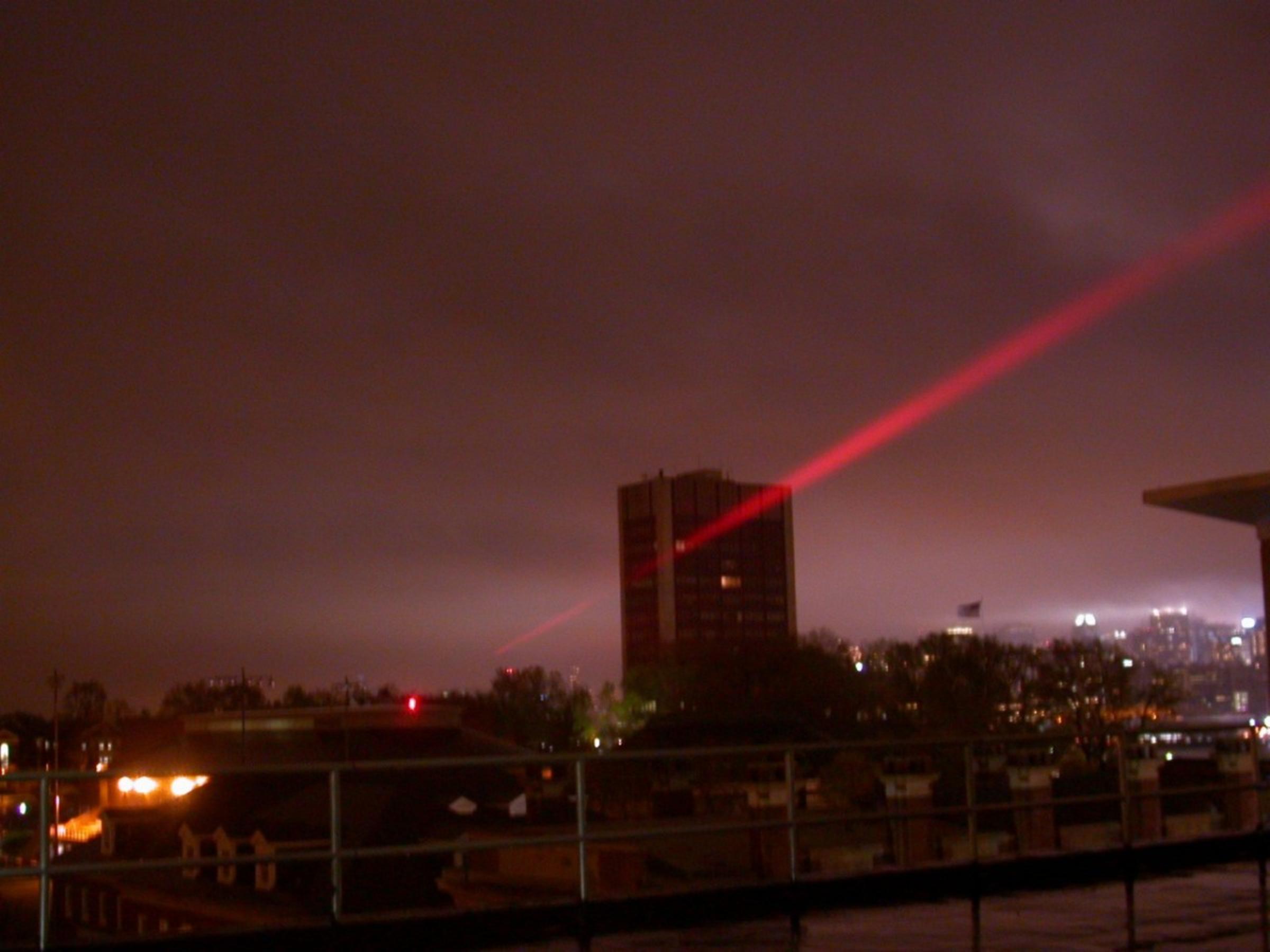 “free space” laser communication link between two buildings