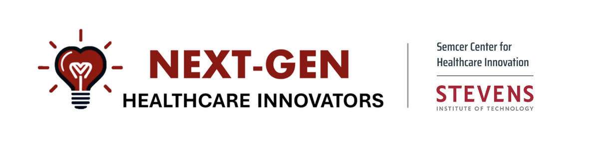 Next-Gen Healthcare Innovators logo with Semcer Center for Healthcare Innovation at Stevens Institute of Technology logo.