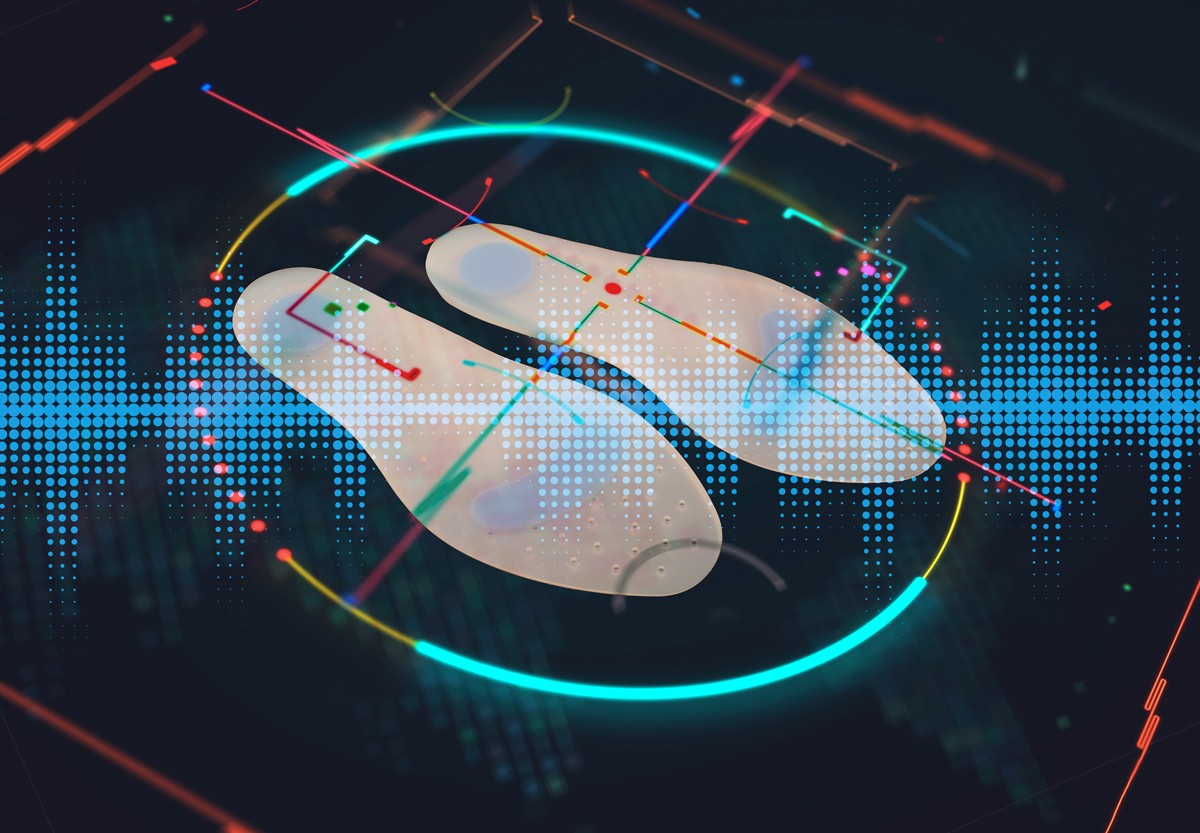 Smart-shoe soles with audio waves