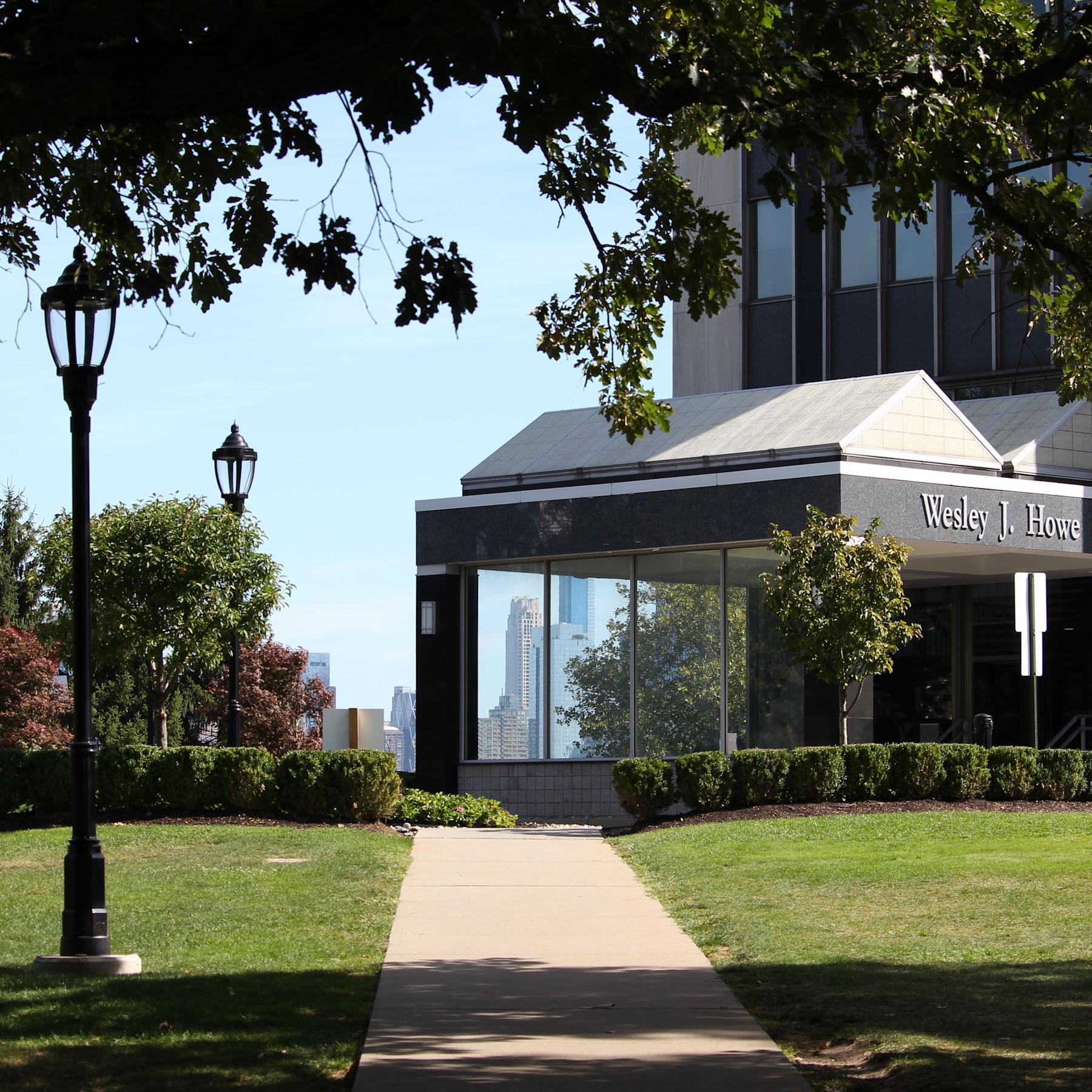 A building on a sunny summer day.
