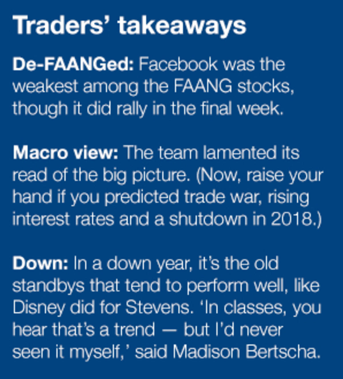Takeaways from the stock draft.