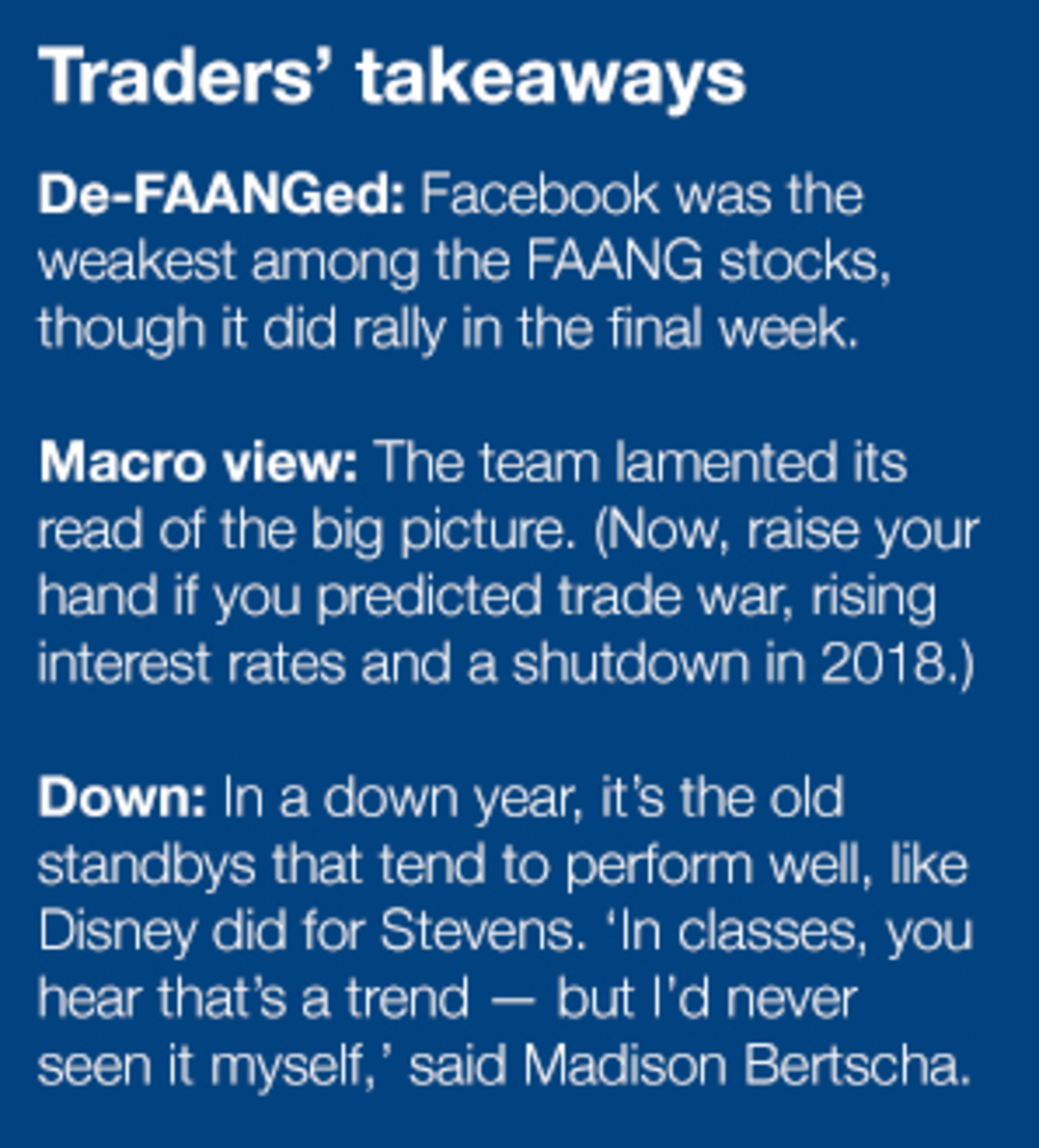 Takeaways from the stock draft.