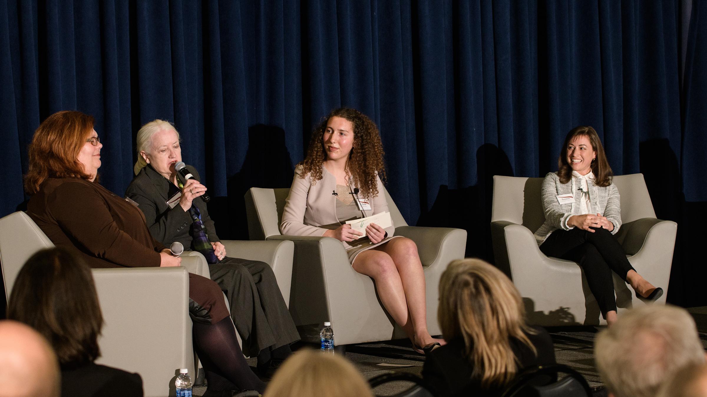 (seated from left to right) Mary Anne Cannon, Martha Connolly, Olivia Schreiber and Suzanne D’Addio