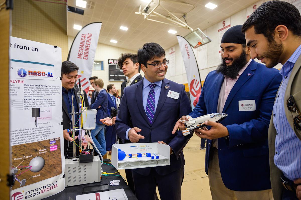 Students demonstrate a senior project