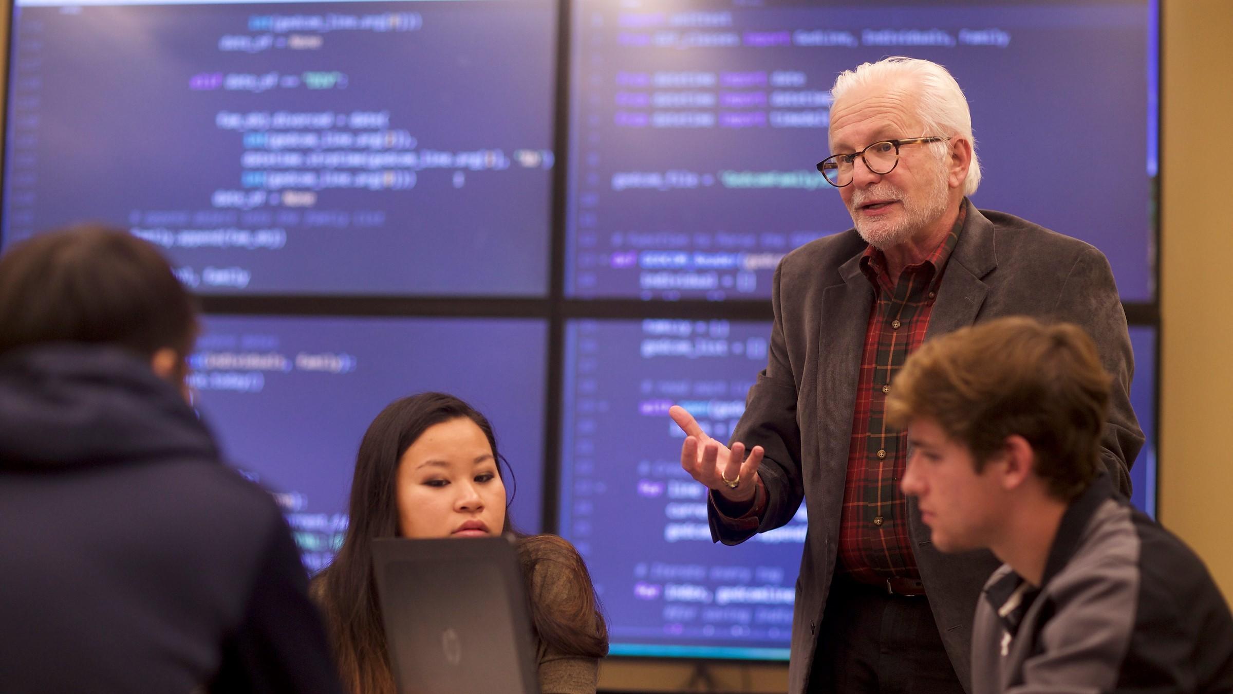 Stevens professor Gregg Vesonder and software engineering students