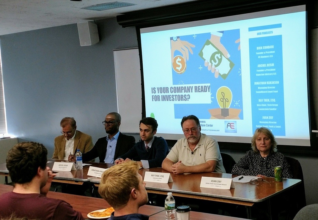 A panel discussion on funding a startup venture included two entrepreneurs-in-residence.