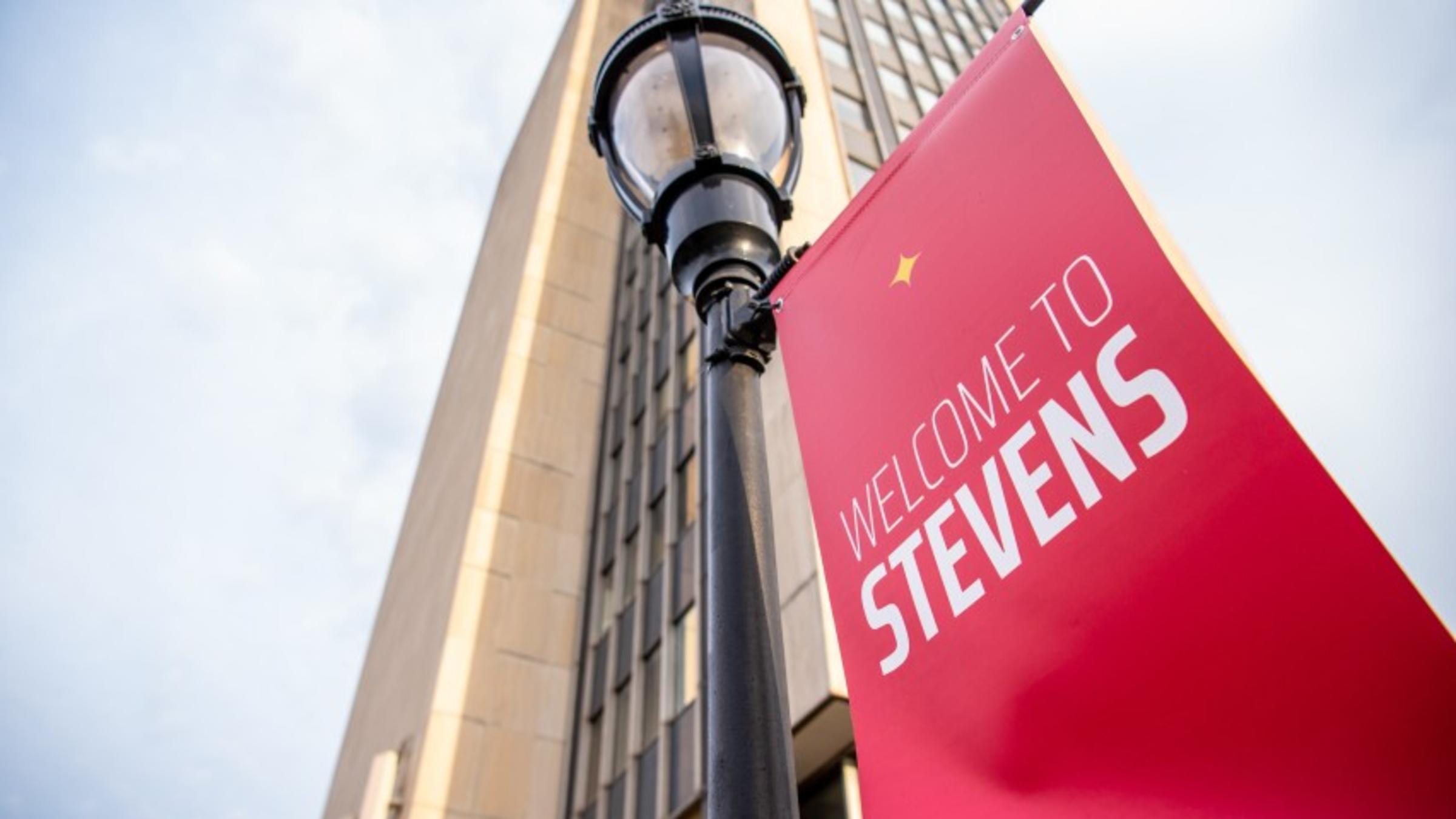 Photo of a banner that says "Welcome to Stevens"