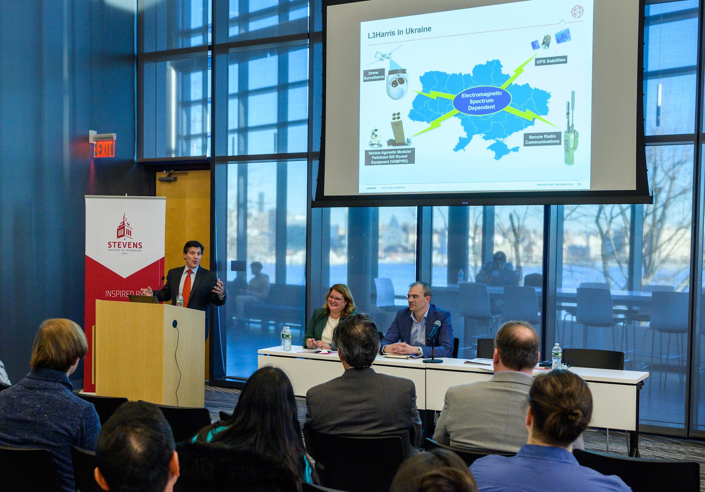 Paul DeLia of L3Harris speaks at the SES Dean's Lecture Series.