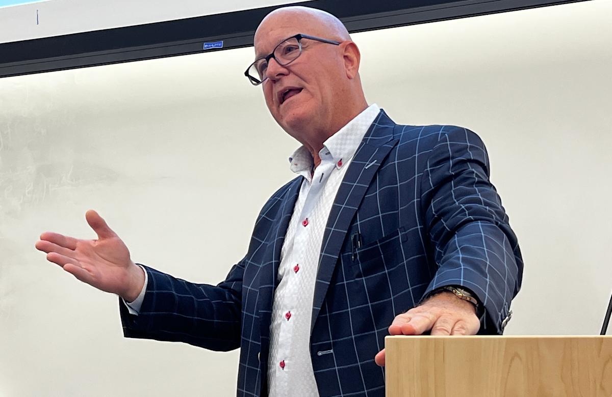 Bill Mcgann speaking at the School of Engineering and Science Dean's Lecture Series