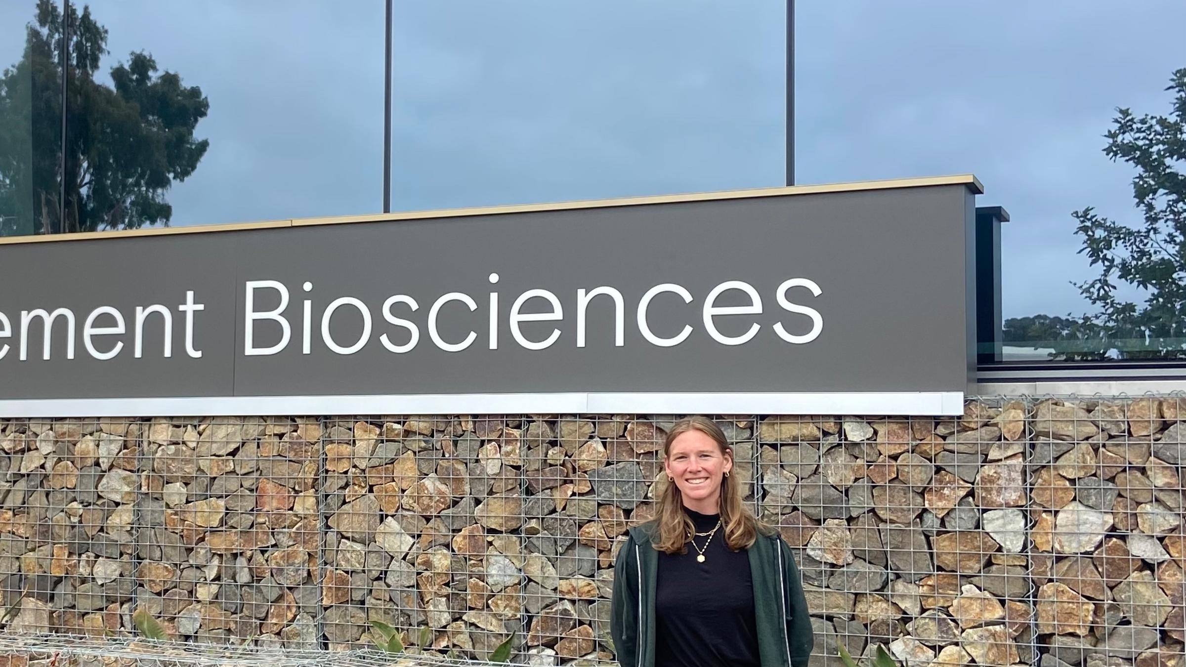 Natalie Logan outside the Element Biosciences headquarters