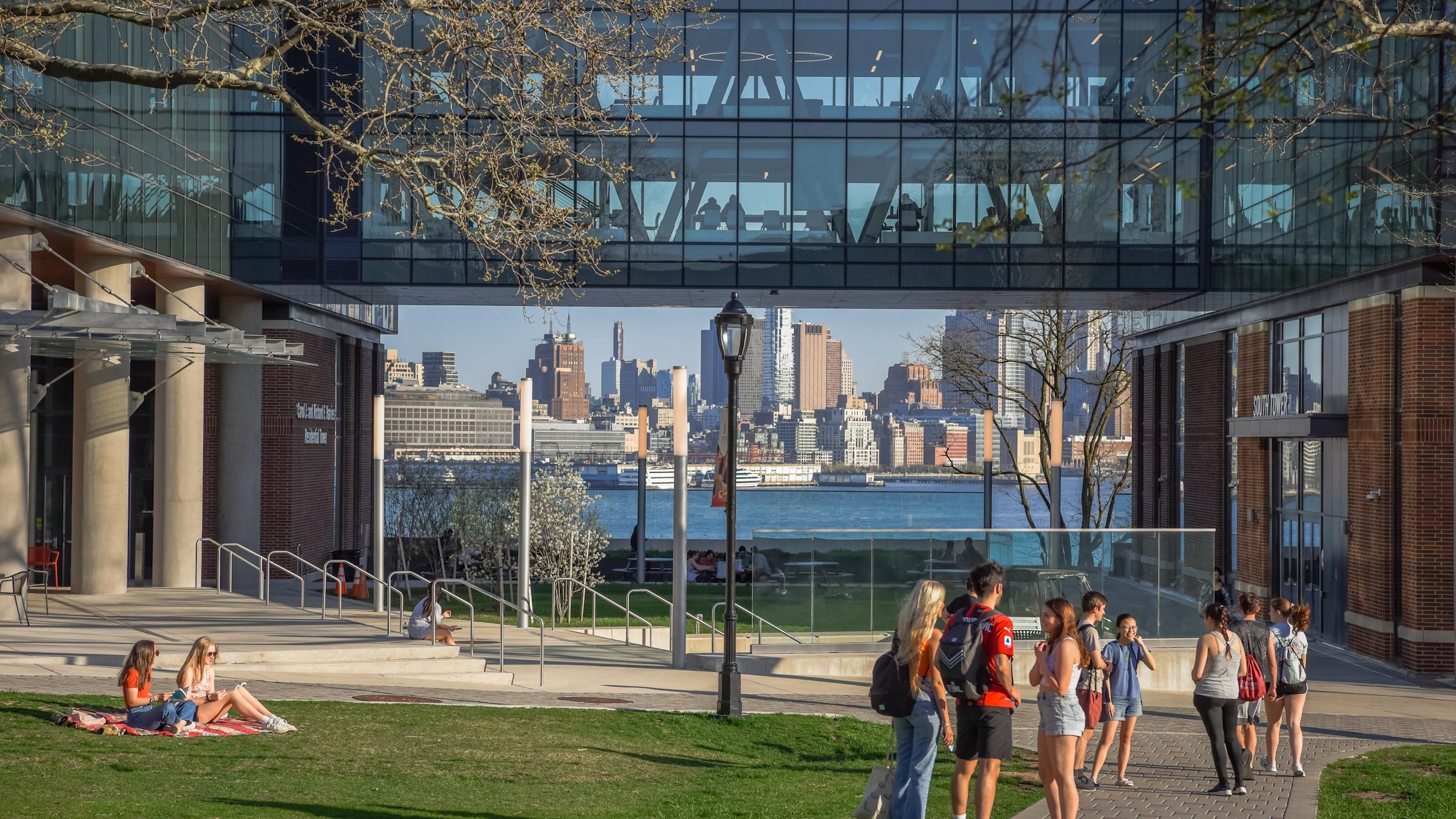 A view of the UCC Plaza facing Manhattan.