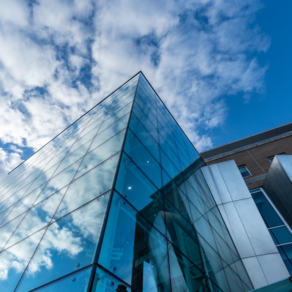 Babbio Center with Blue Sky