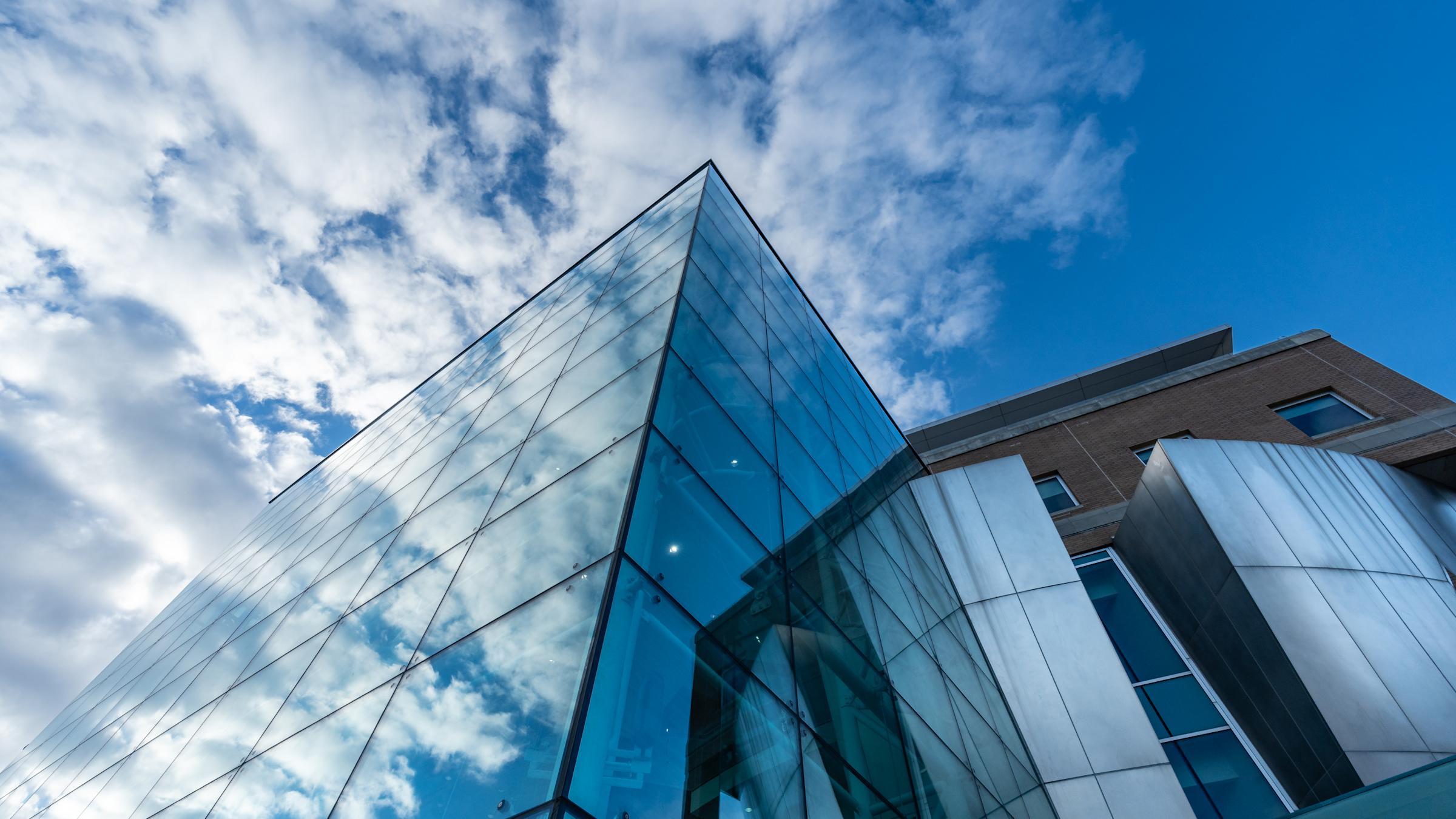 Babbio Center with Blue Sky