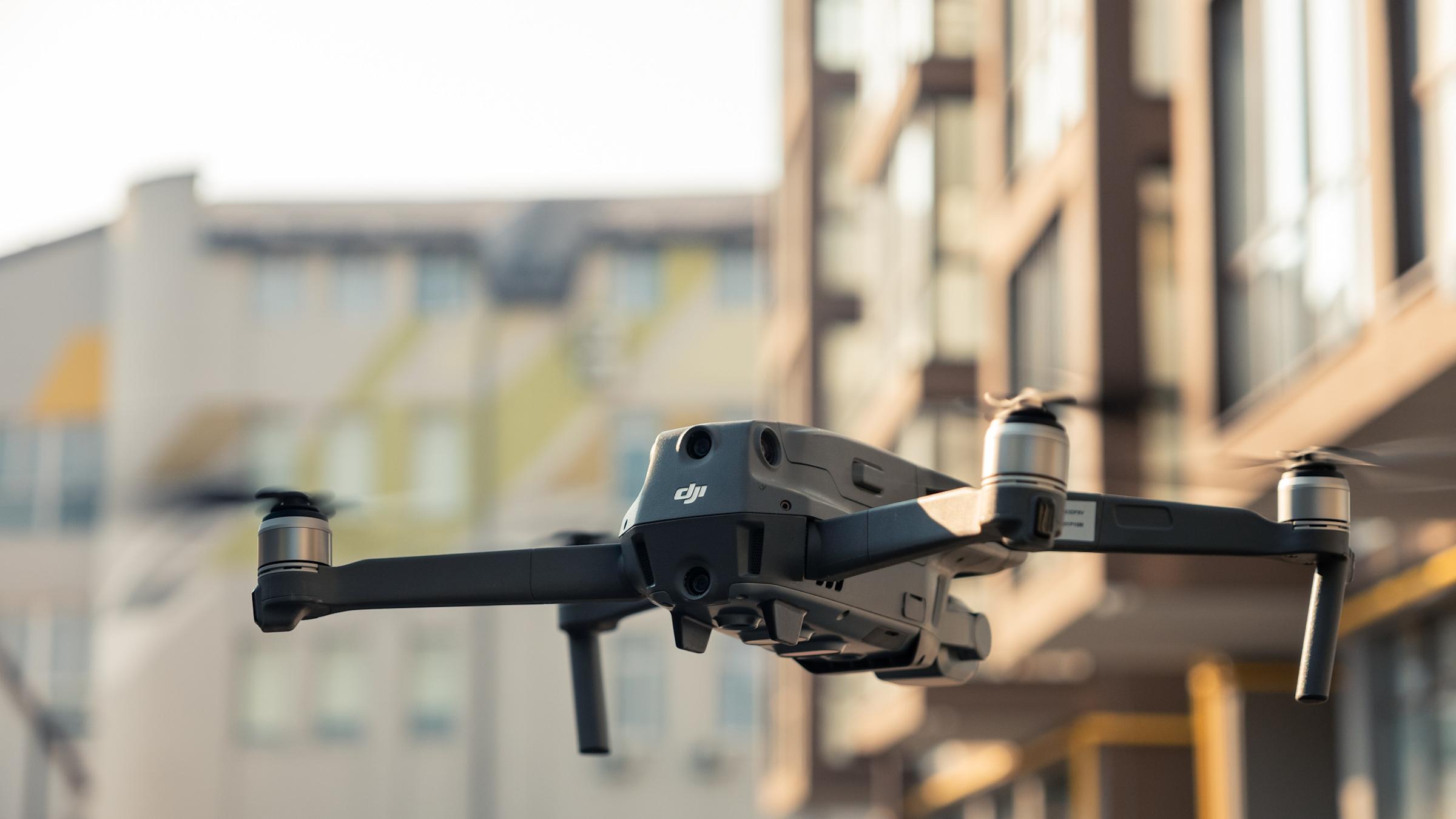 View of flying drone