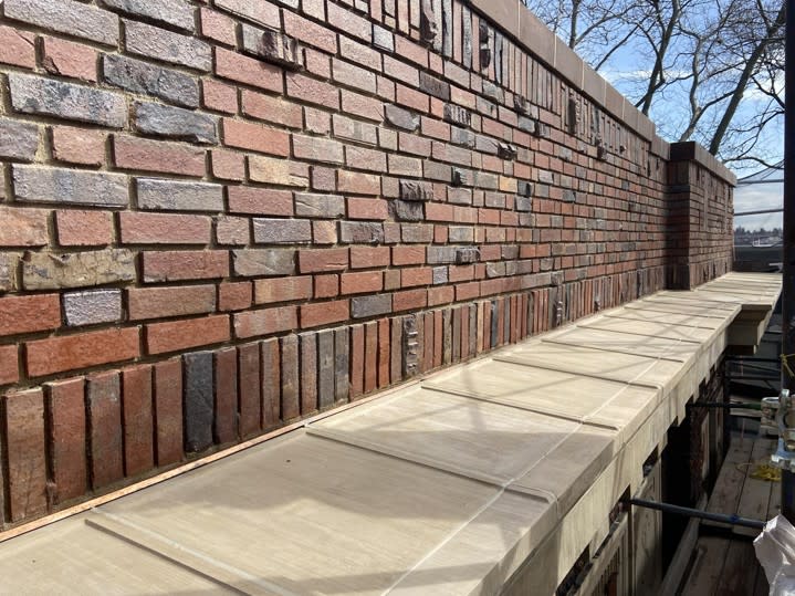 Upper parapet, after restoration