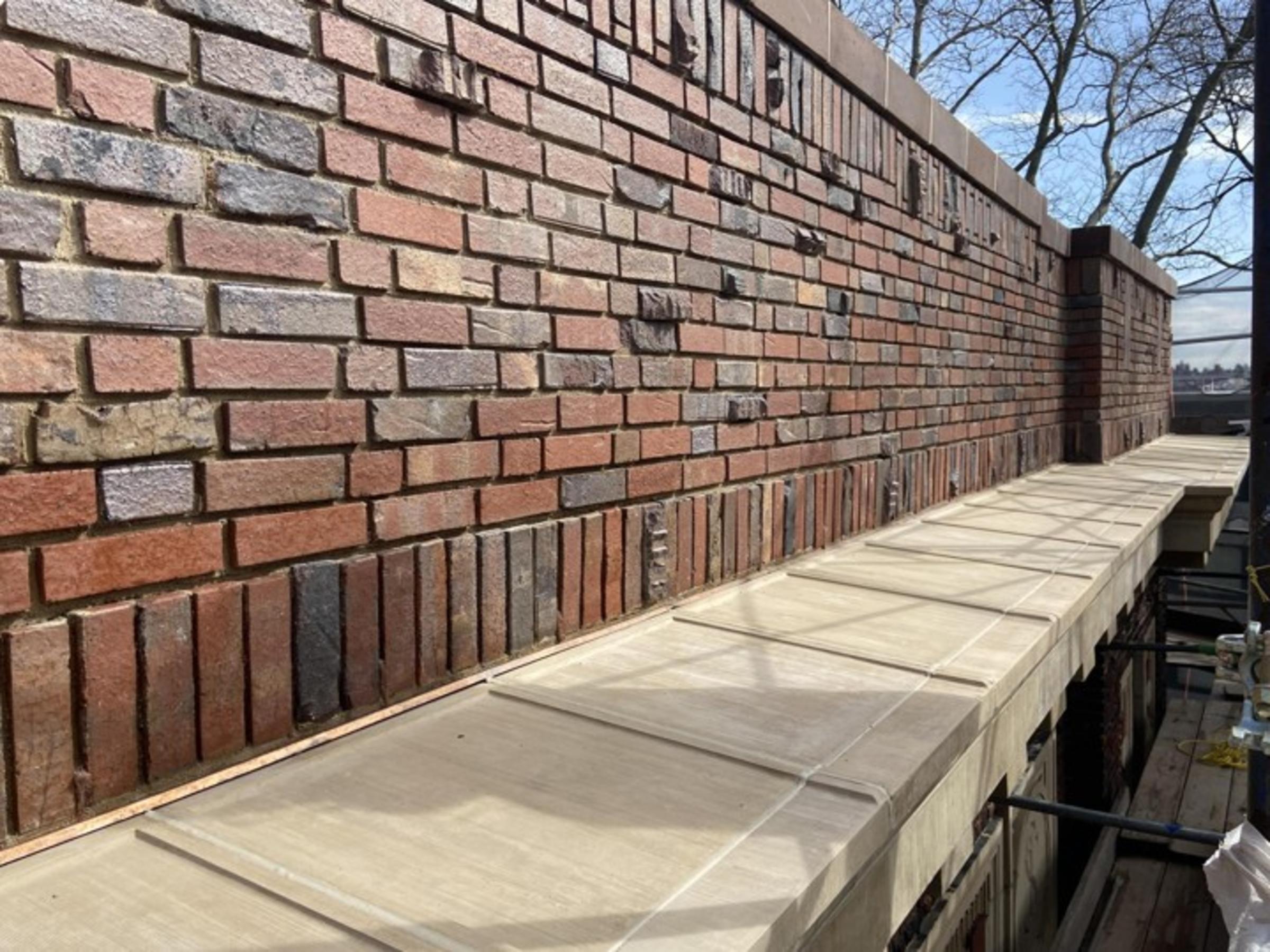 Upper parapet, after restoration