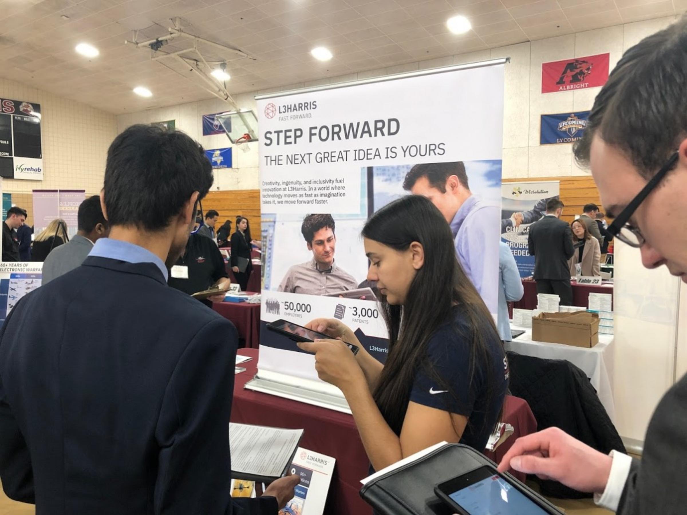 L3Harris Technologies table at the career fair