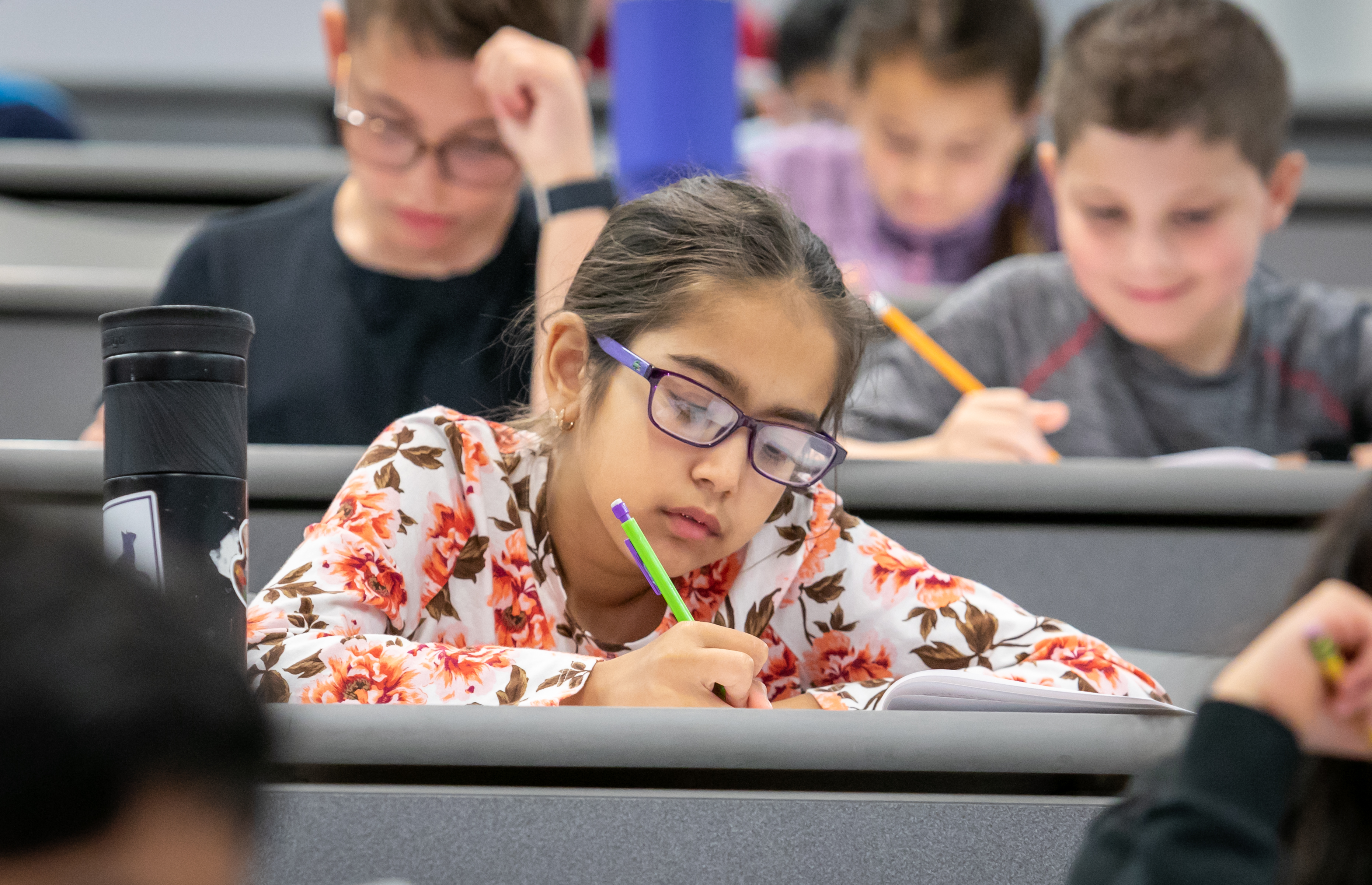 students taking an exam at the 2024 Stevens Math Olympiad