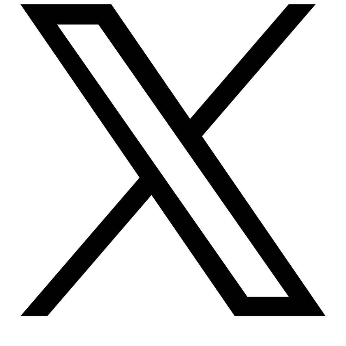 Logo for social media site "X", which is a giant letter "X"