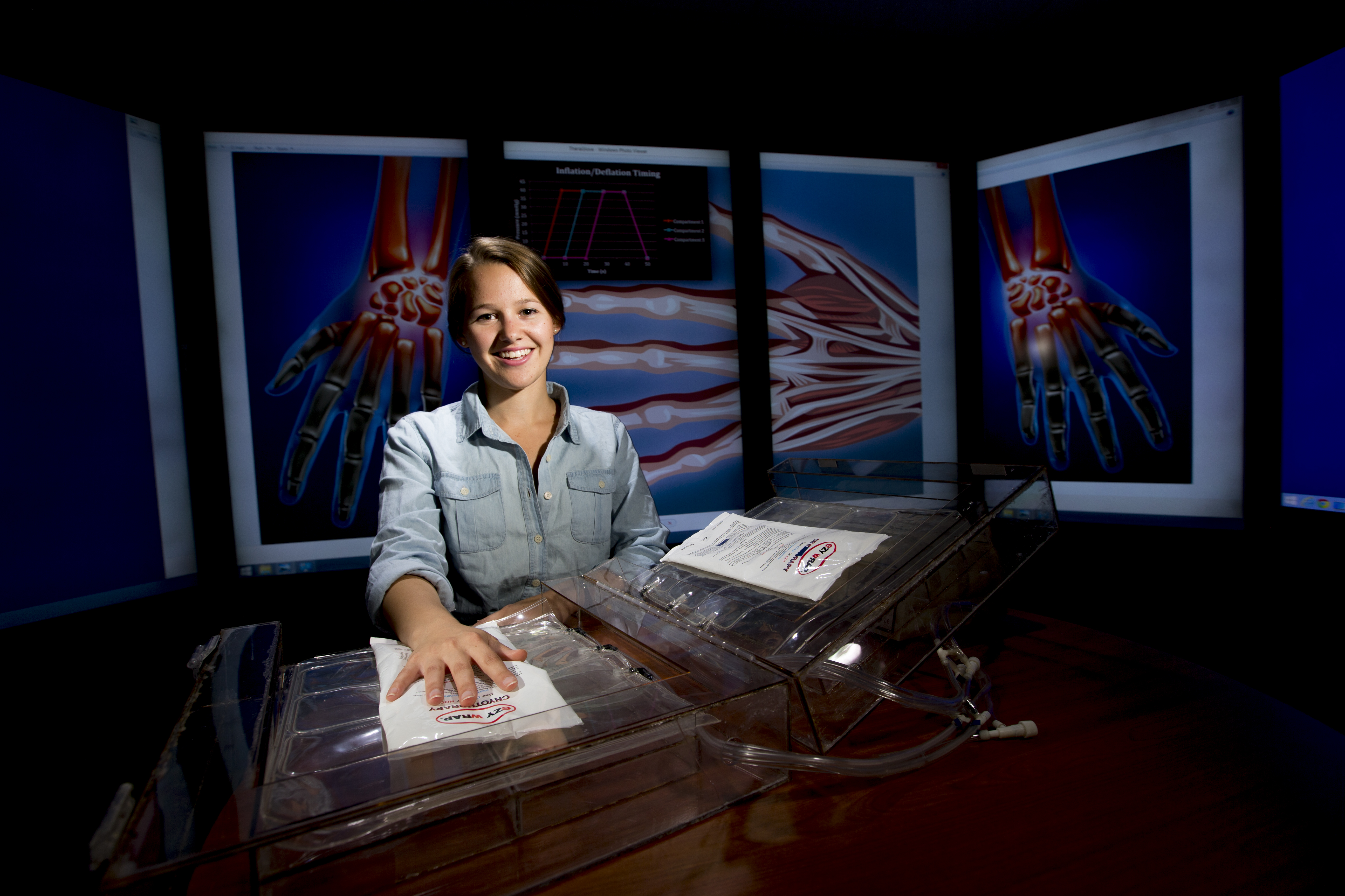 A student in a biomedical engineering lab