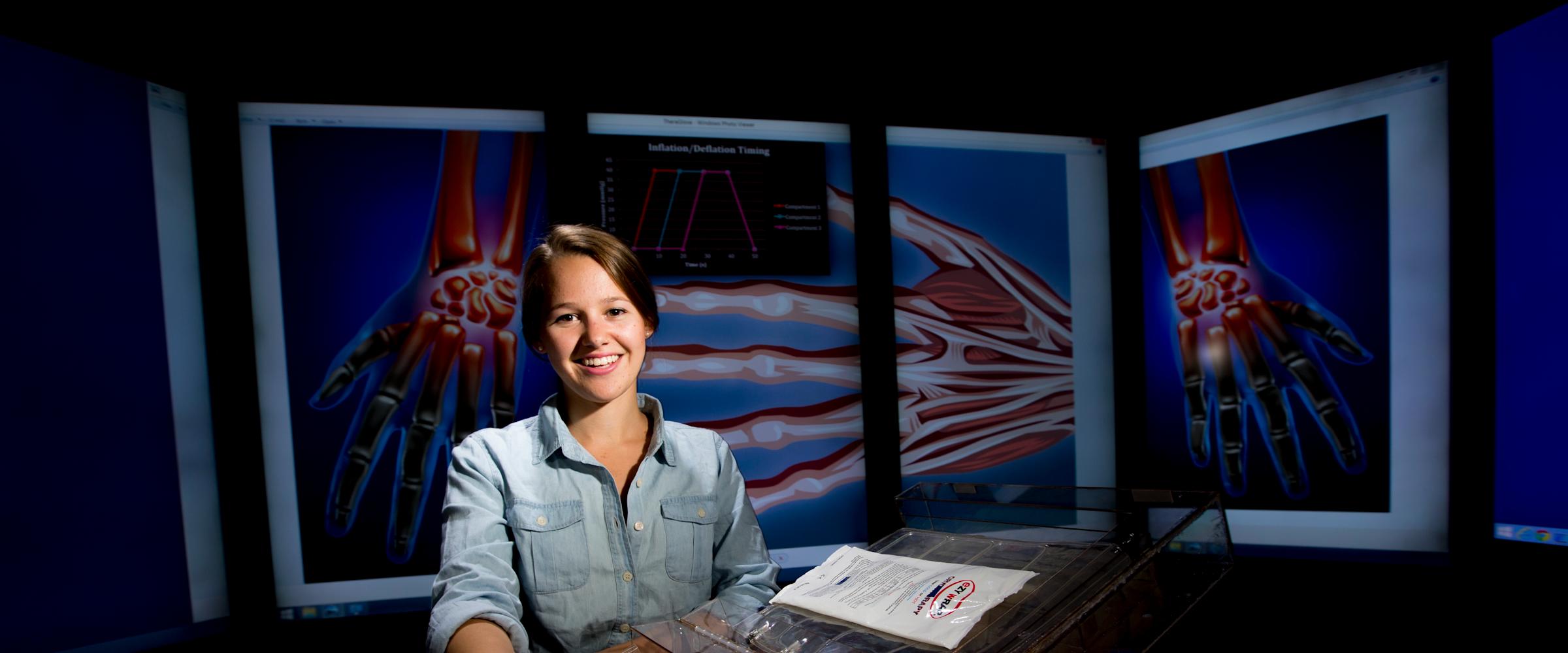 A student in a biomedical engineering lab