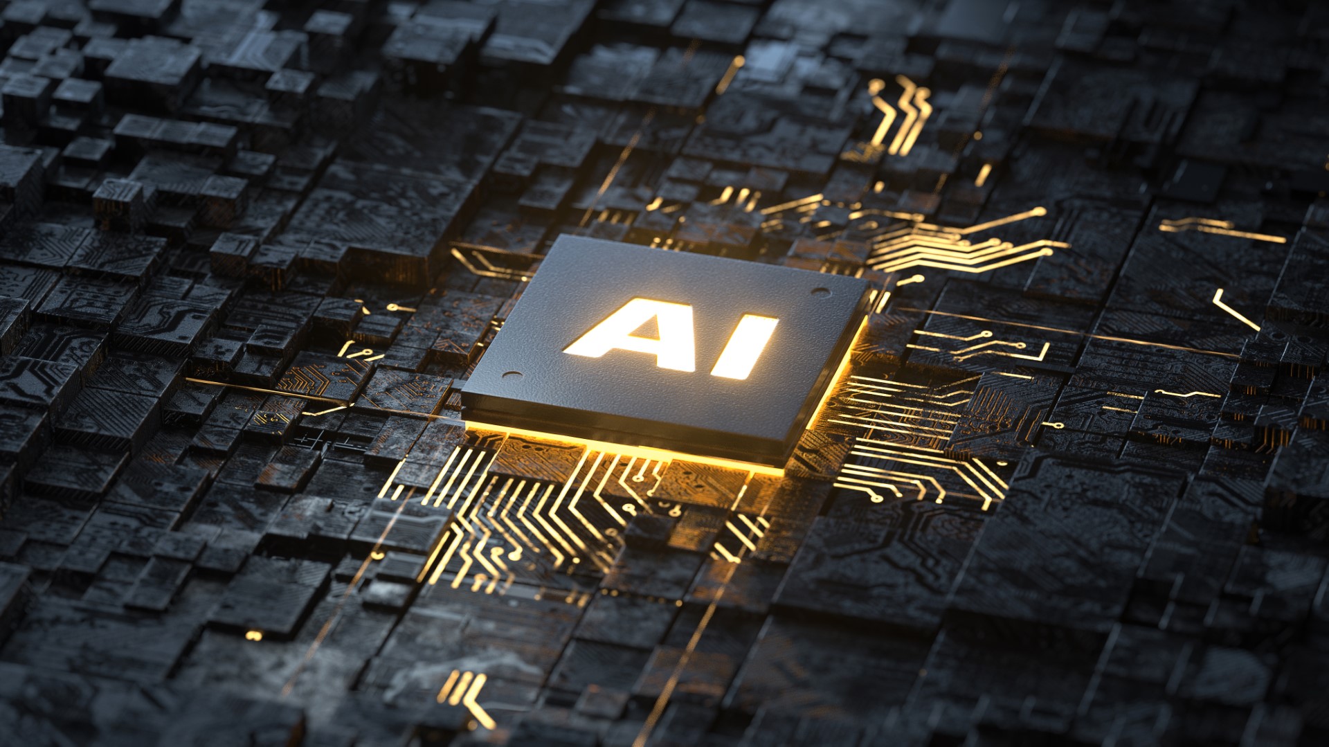 The letters AI illuminated on a switchboard