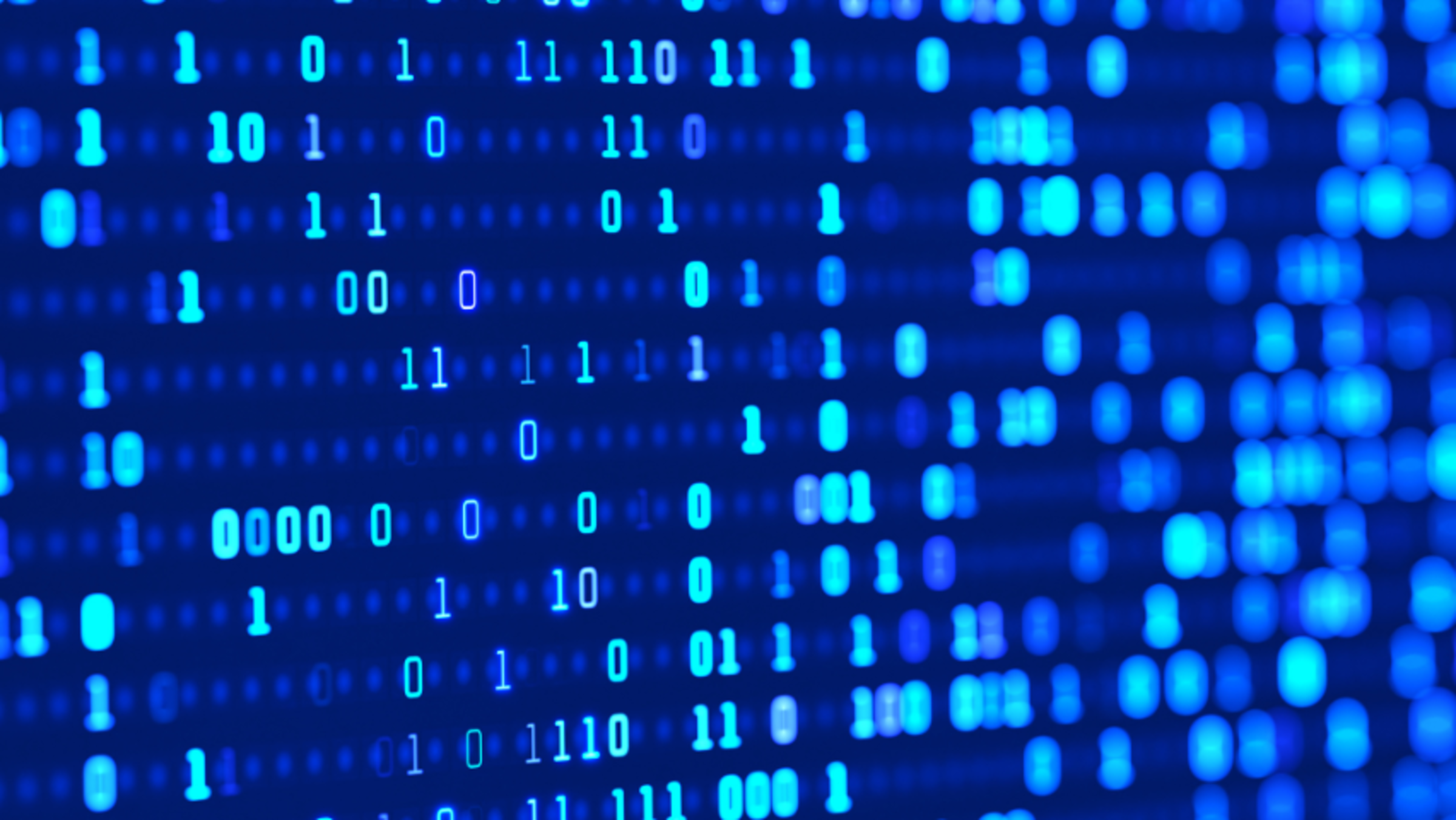 Abstract tech background. Floating numbers HUD background. Matrix particle grid virtual reality.