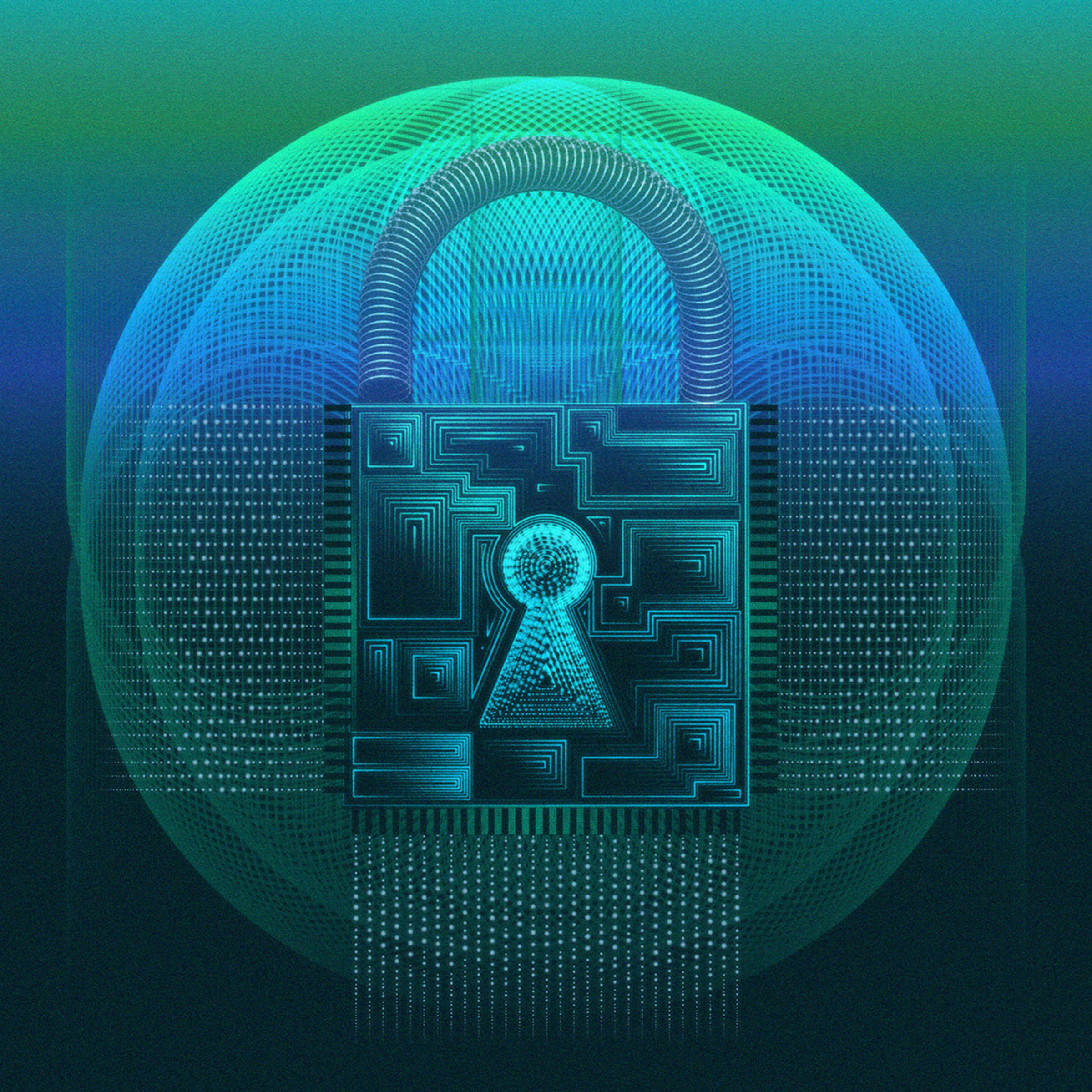 Illustration of a lock with key hole.