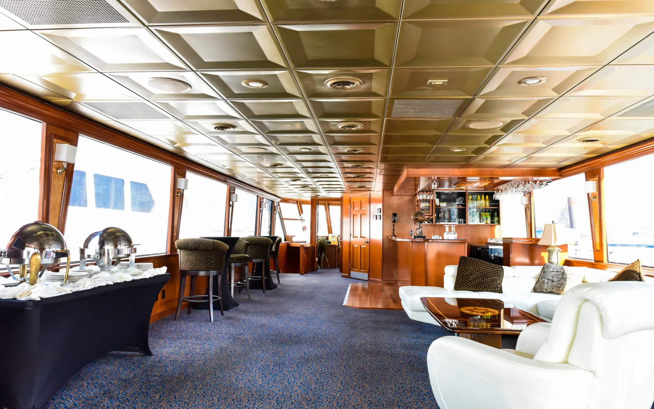 Diner cruise line indoor lounge area