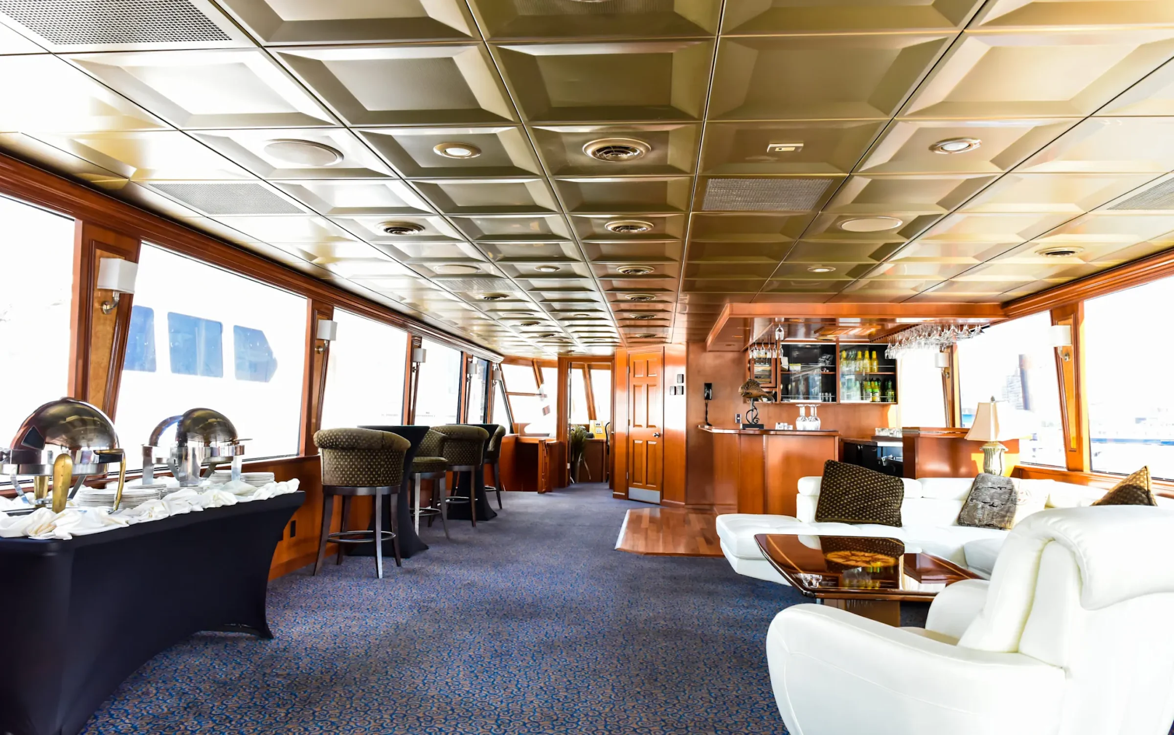 Diner cruise line indoor lounge area