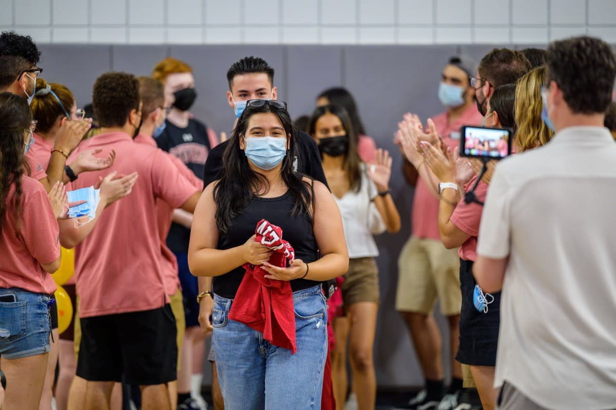 Students at Welcome to the Flock Event
