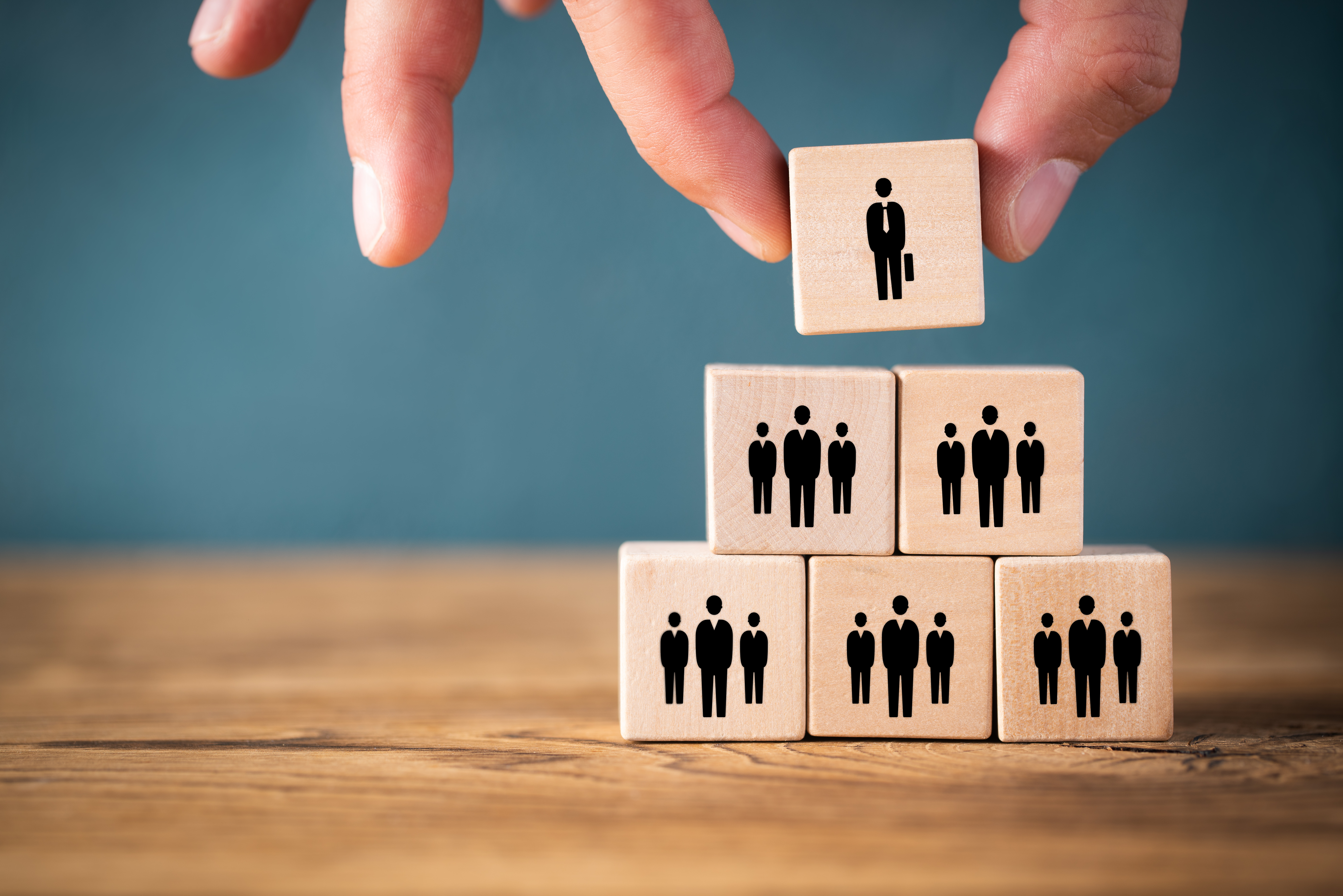 organization and team structure symbolized with cubes