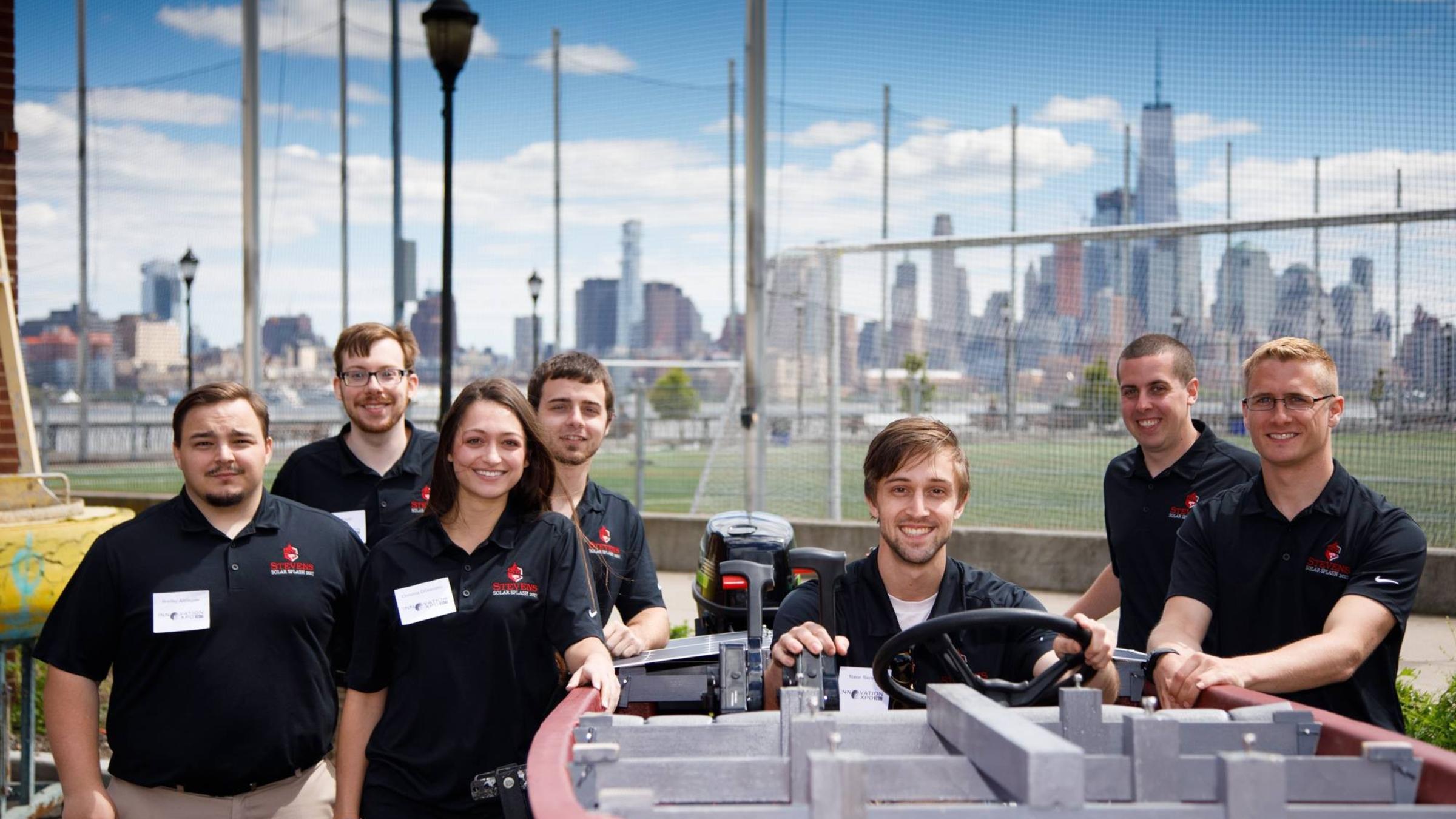 Team Solar Splash: Spenser Swanton, Austin Swain, Mason Riemer, Brad Applegate, Leo Wortman, Jesse Squier and Christina DiGiacomo