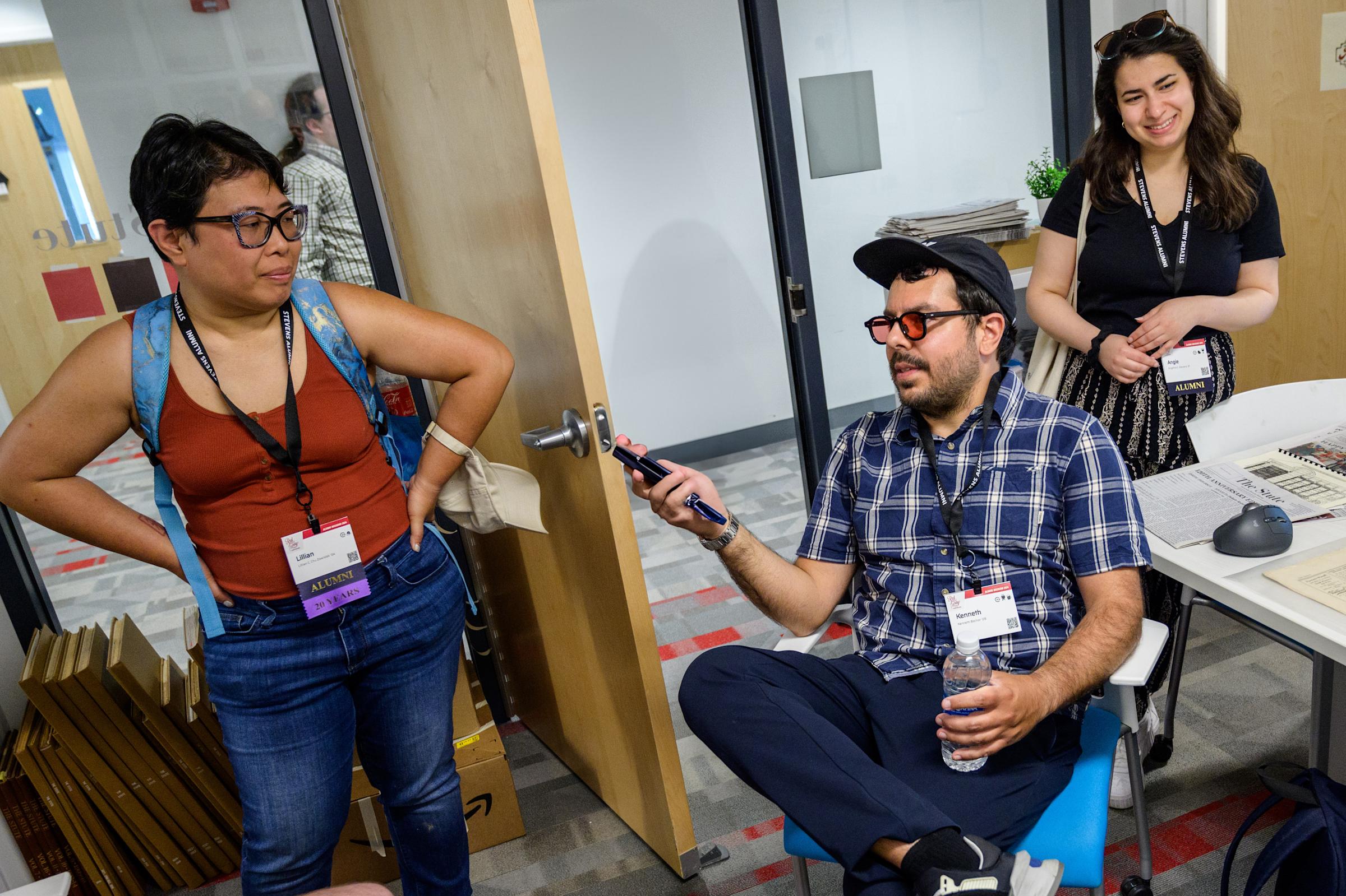 A group of editors in The Stute offices.