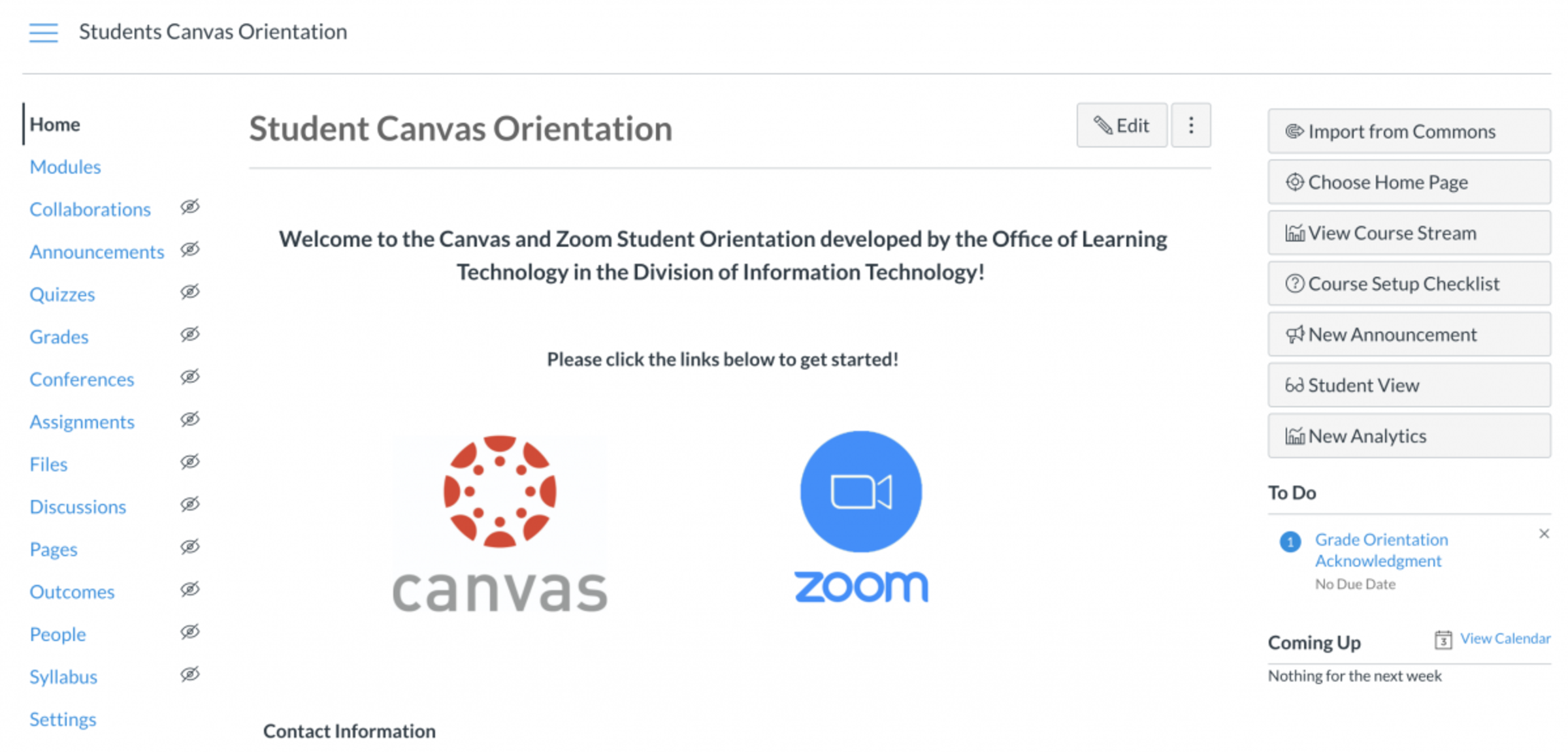 Student Canvas Coursework