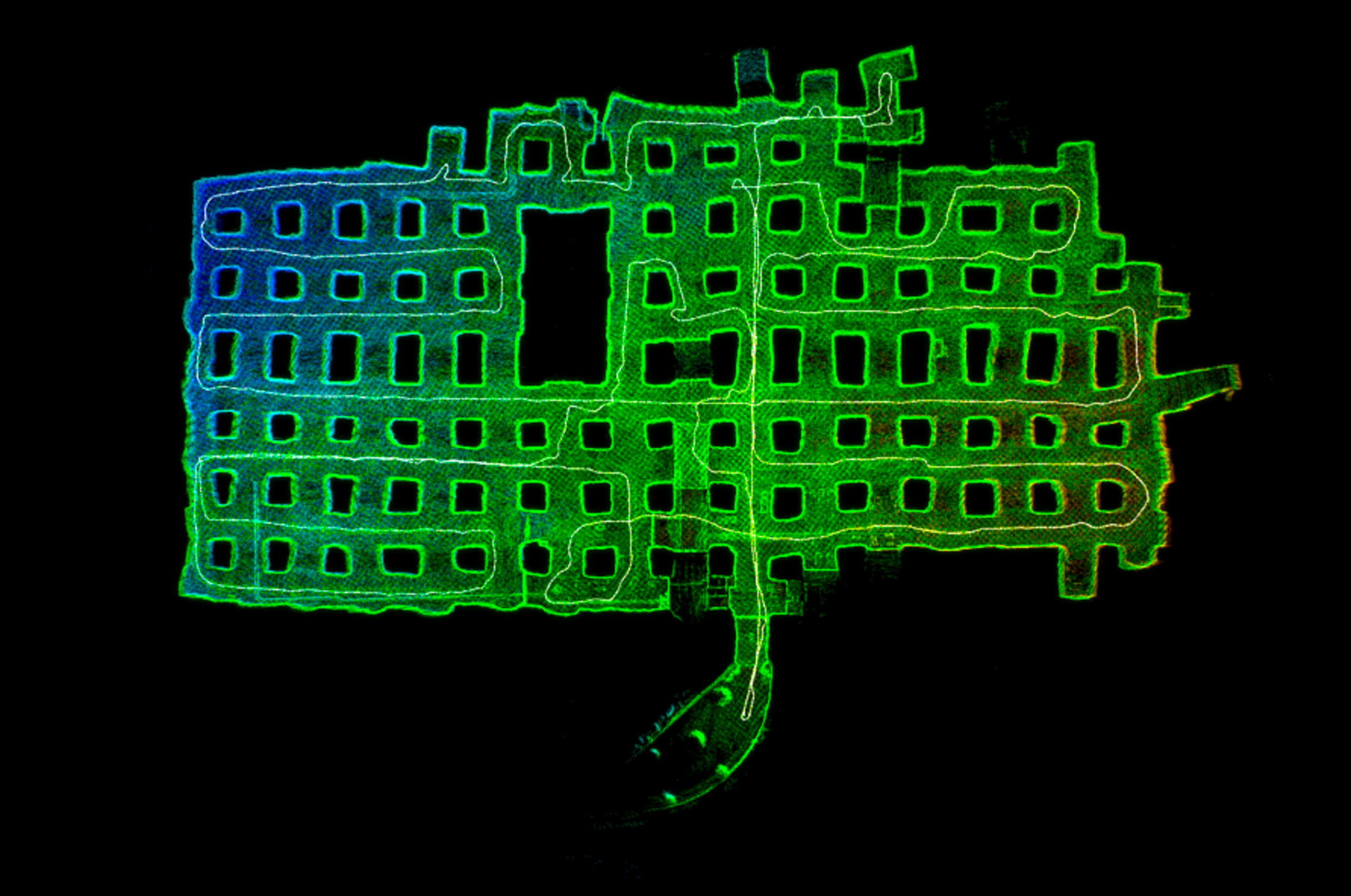 Green and black grid map