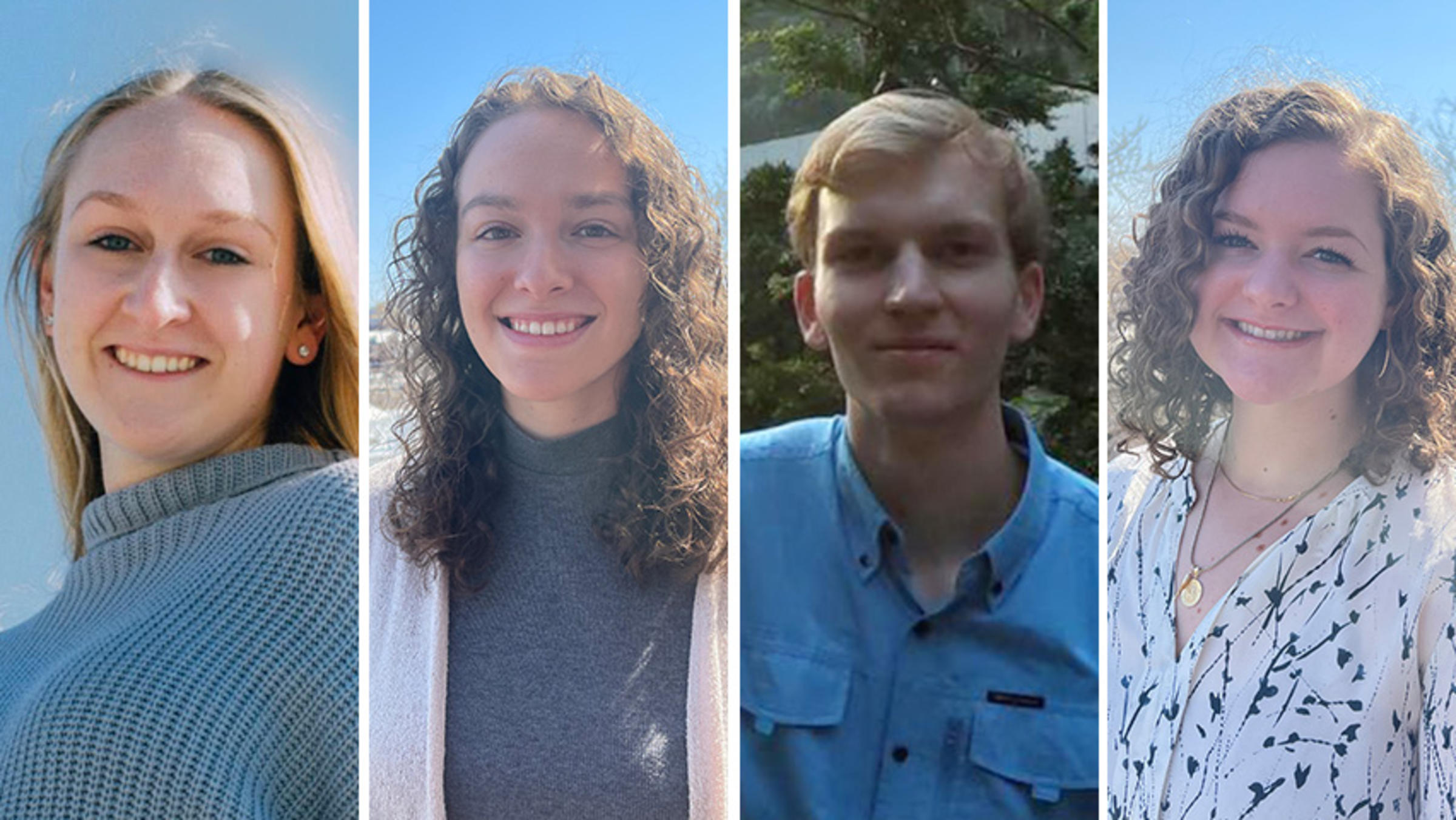 Headshots of four undergraduate students.