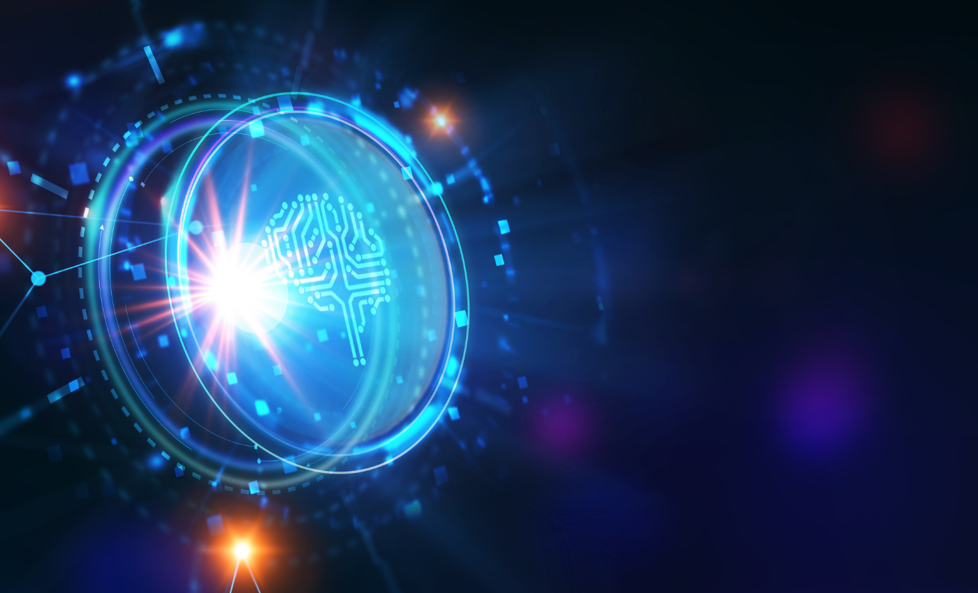 illustration of artificial intelligence and computer technologies concept