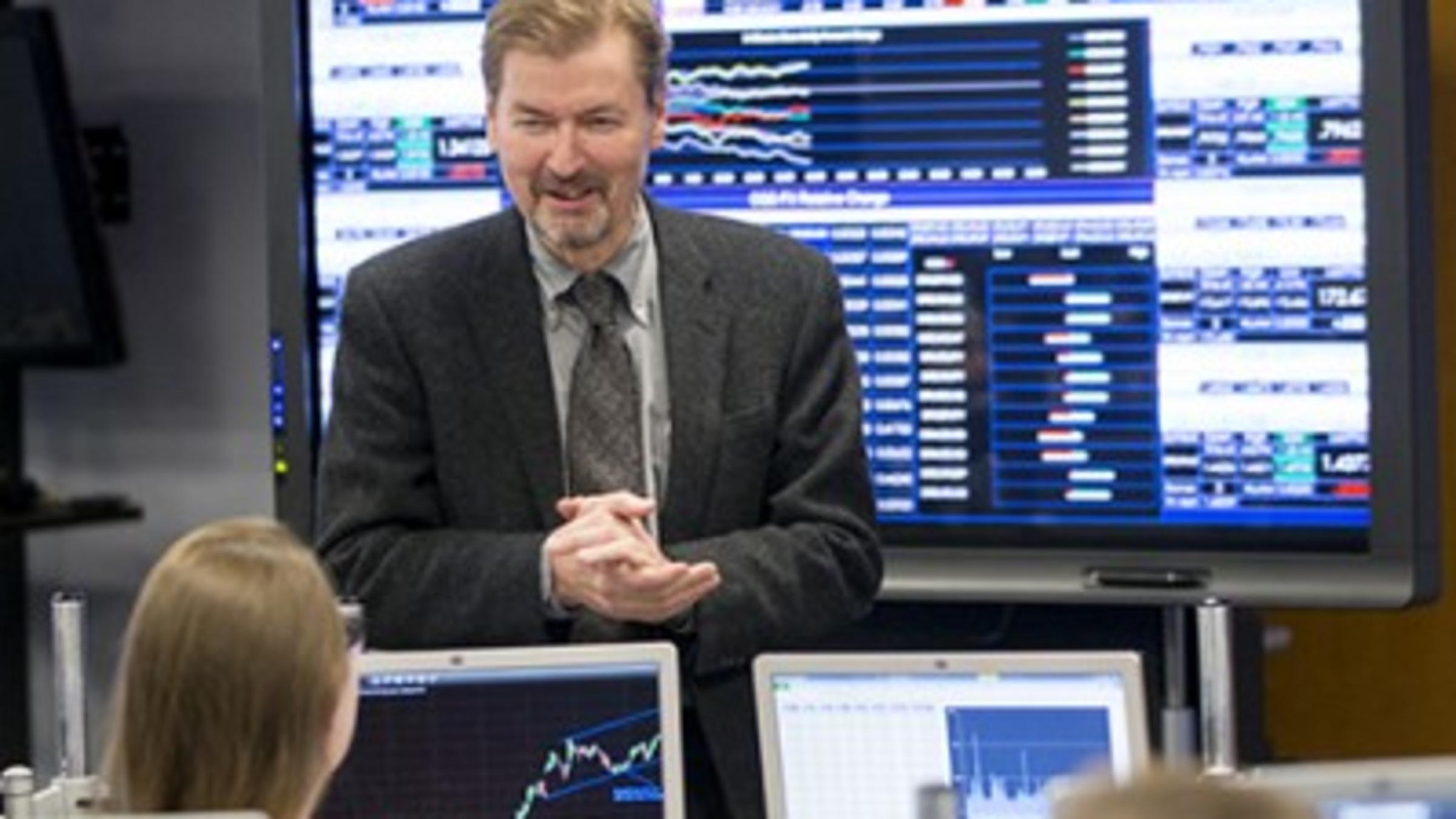 Professor George Calhoun delivering a lecture