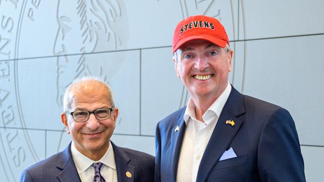 Governor Murphy, seen with Stevens President Farvardin, visited campus last summer.