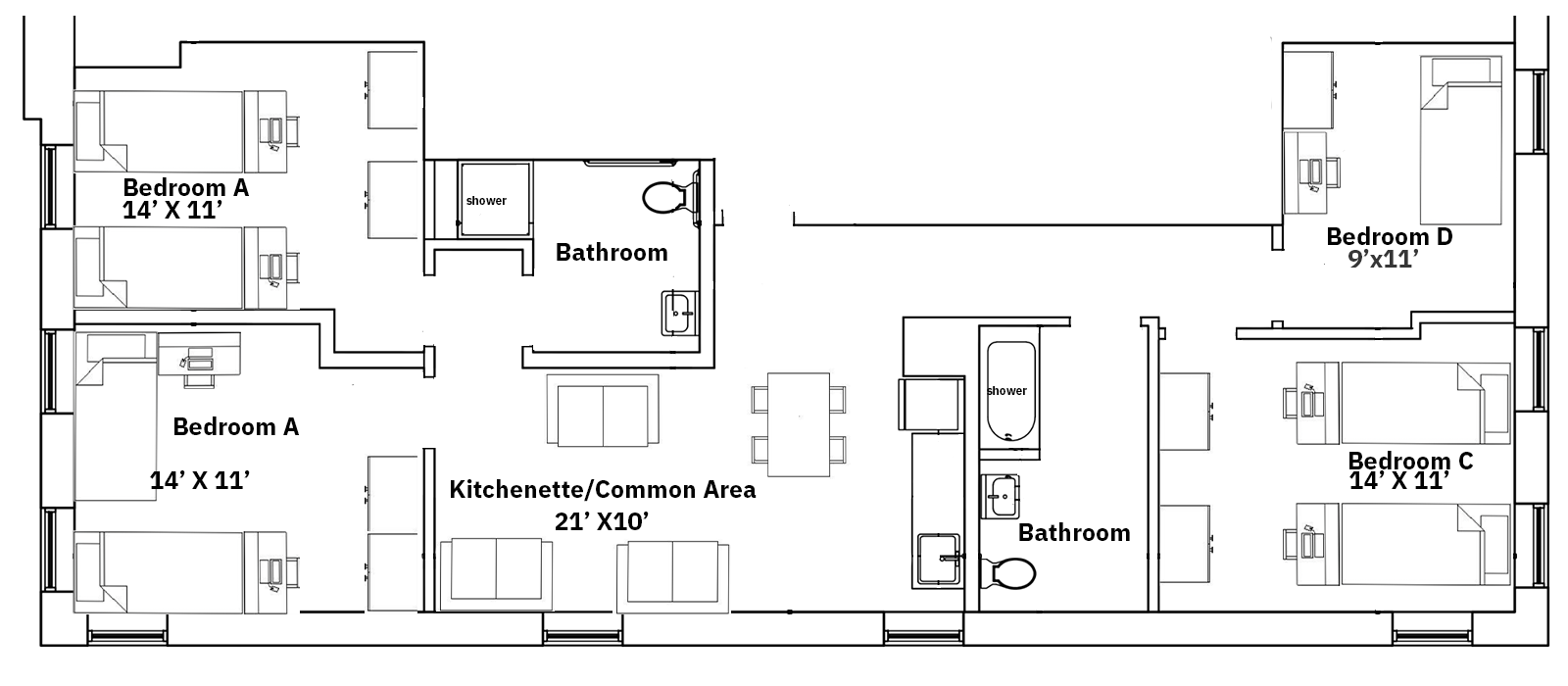 600 River Terrace 7 Person Suite