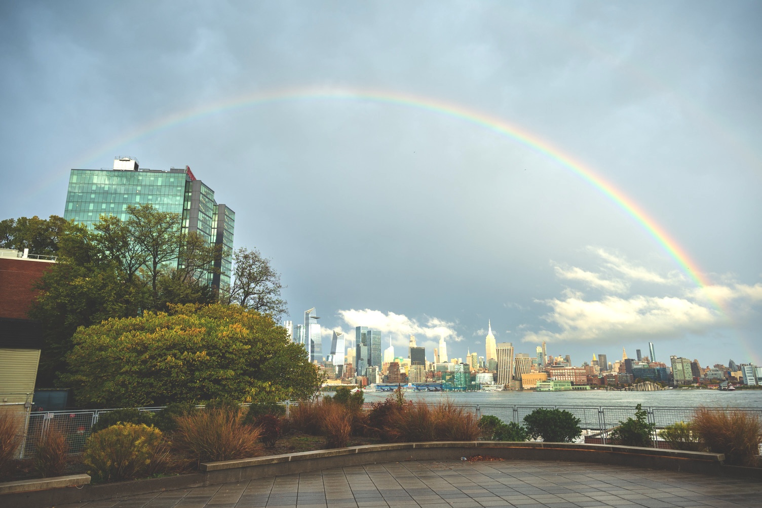 Rainbow over Towers and NYC Skyline