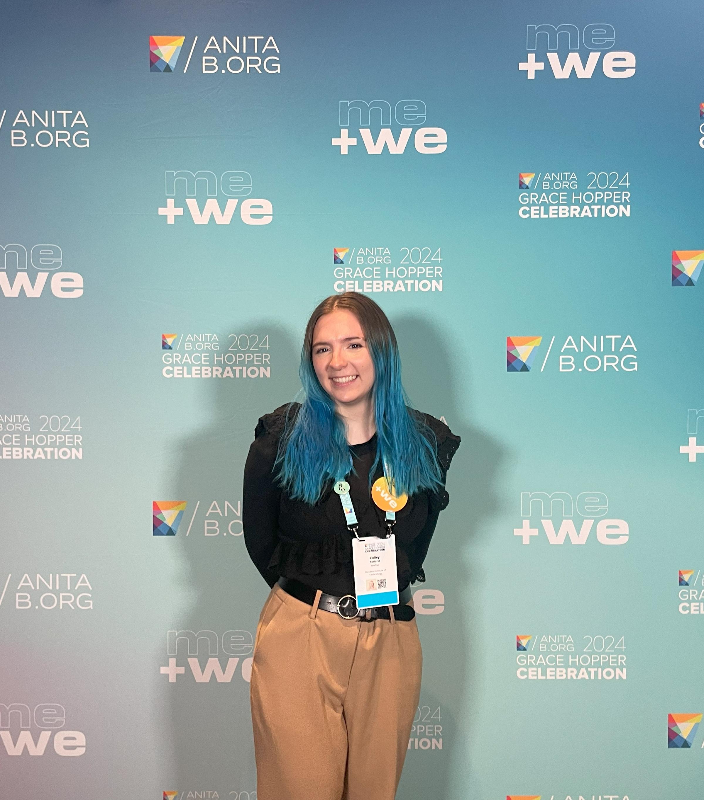 A headshot of a woman