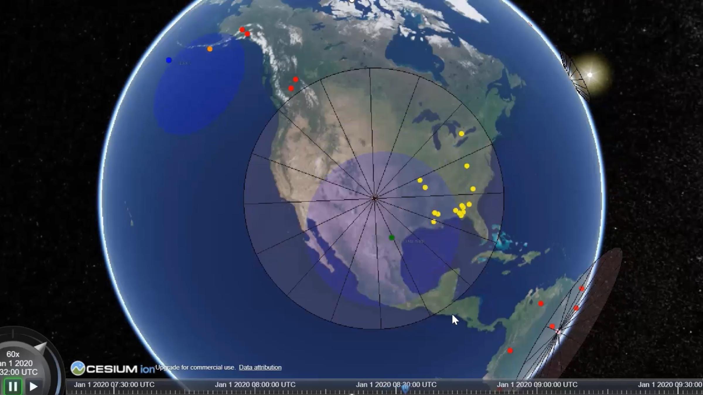 View of earth from a satellite